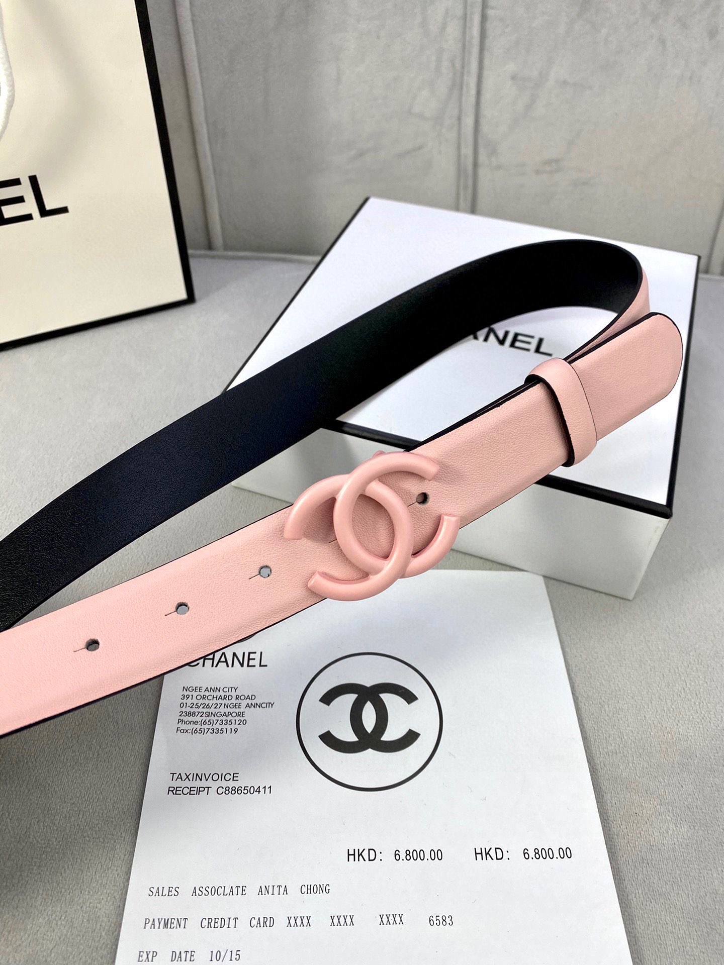 Chanel 一比一 淺粉雙C扣皮帶 小香風女士腰帶| 10 Chanel 一比一 淺粉雙C扣皮帶 小香風女士腰帶