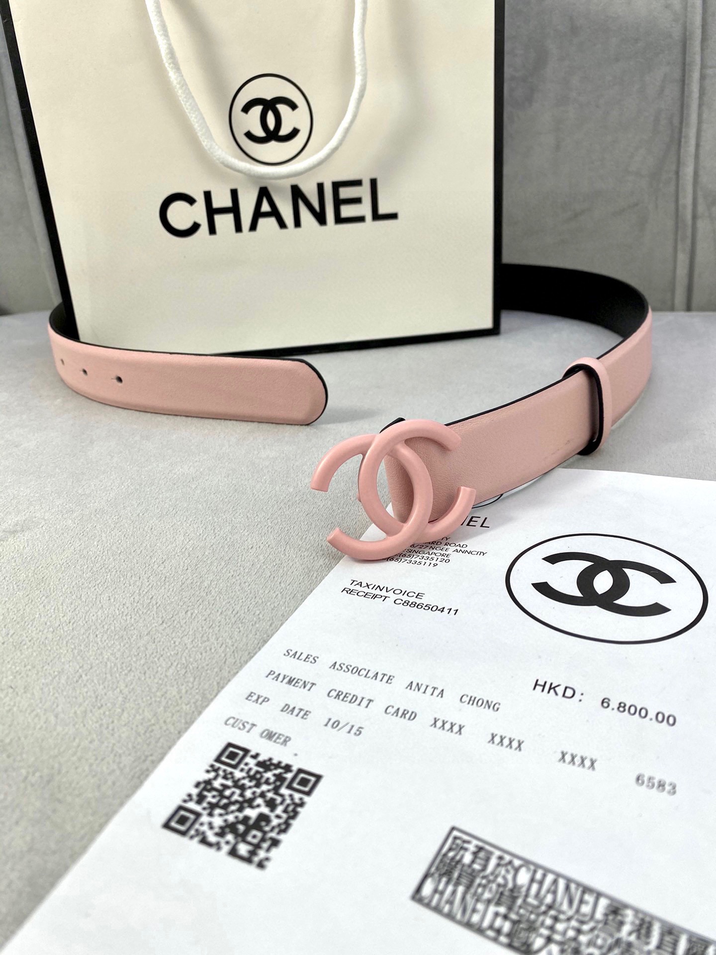 Chanel 一比一 淺粉雙C扣皮帶 小香風女士腰帶| 9 Chanel 一比一 淺粉雙C扣皮帶 小香風女士腰帶