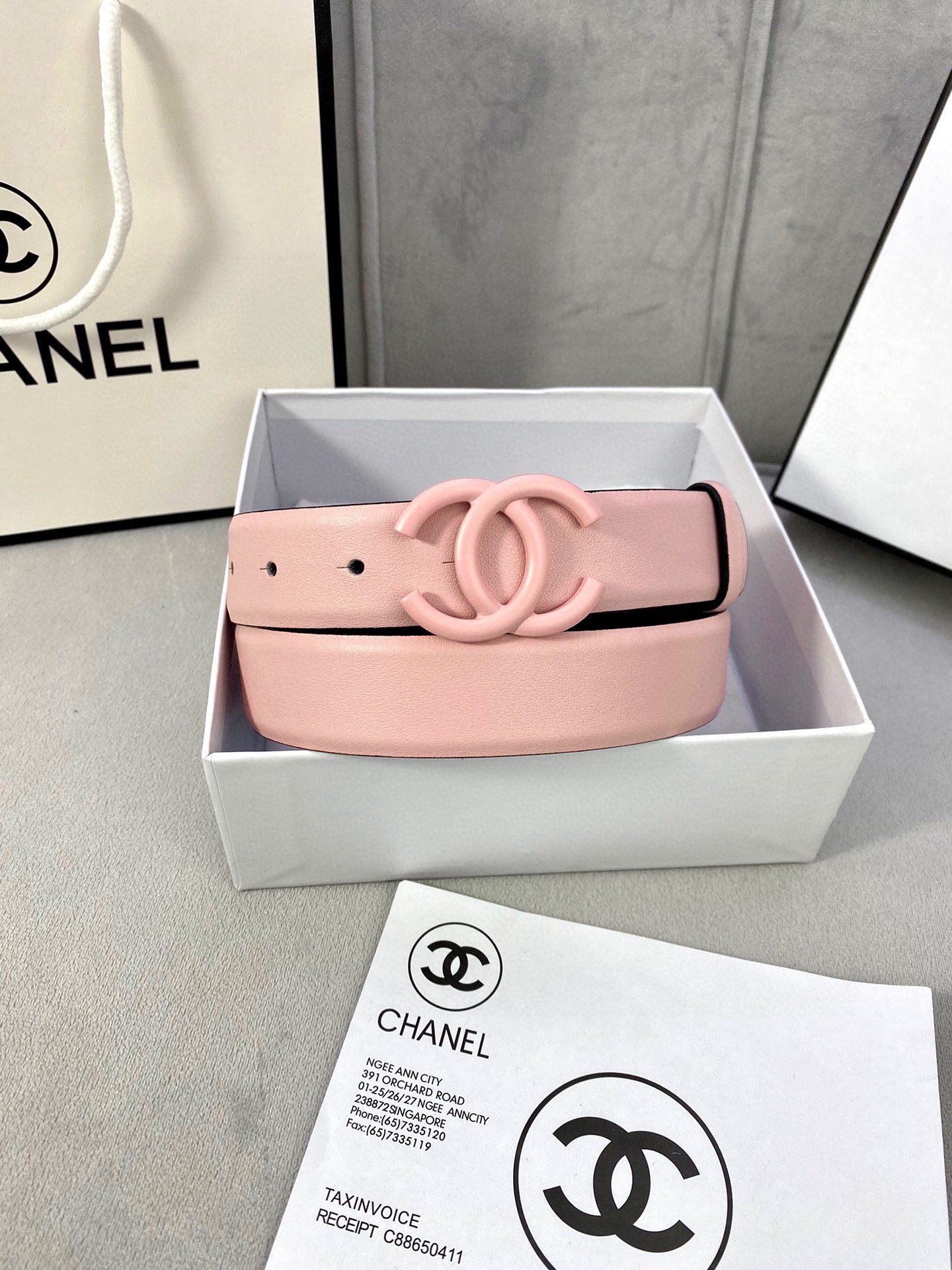 Chanel 一比一 淺粉雙C扣皮帶 小香風女士腰帶| 7 Chanel 一比一 淺粉雙C扣皮帶 小香風女士腰帶
