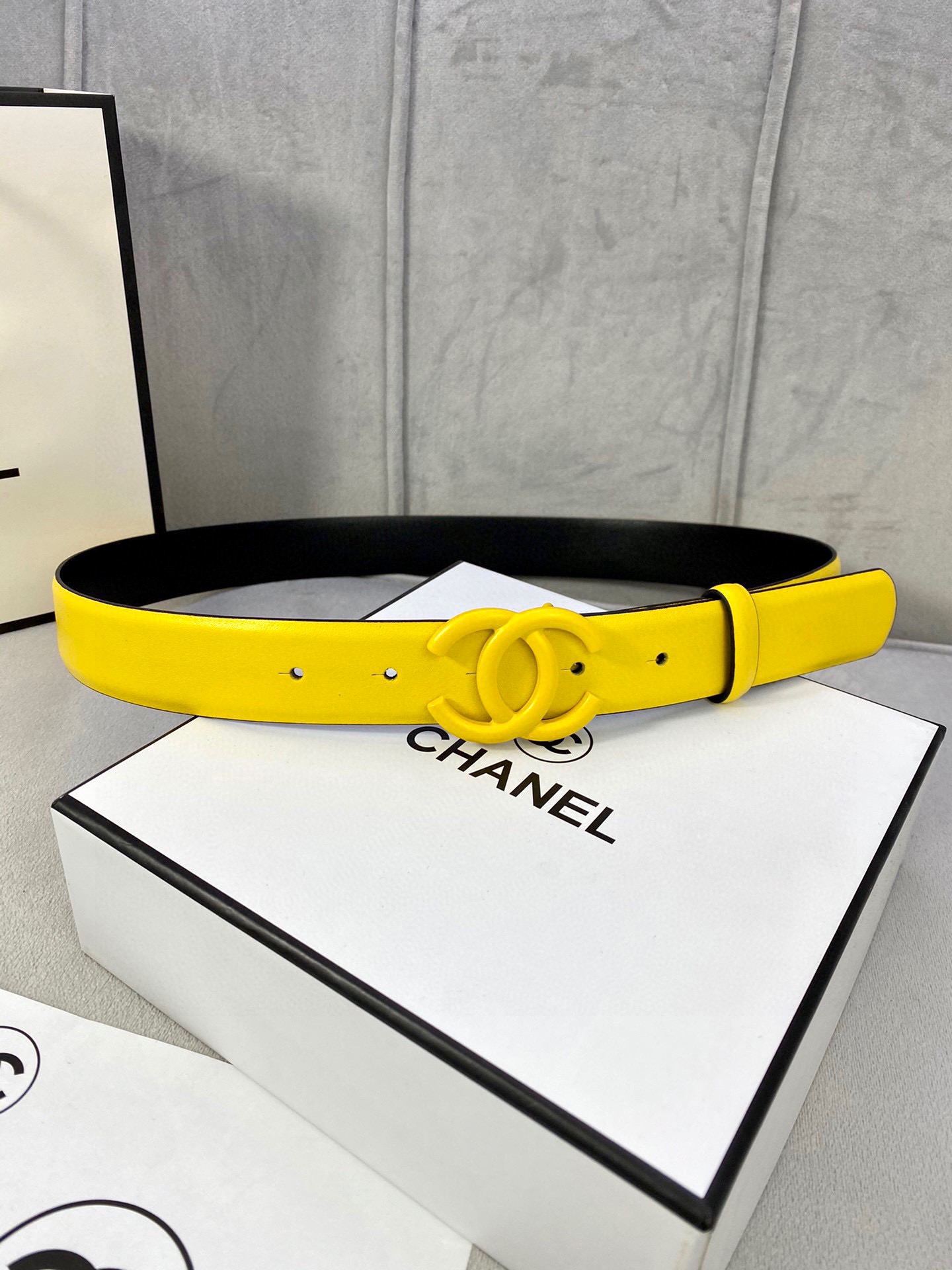 Chanel 高仿 黃色雙C扣皮帶 女士時尚腰帶| 14 Chanel 高仿 黃色雙C扣皮帶 女士時尚腰帶