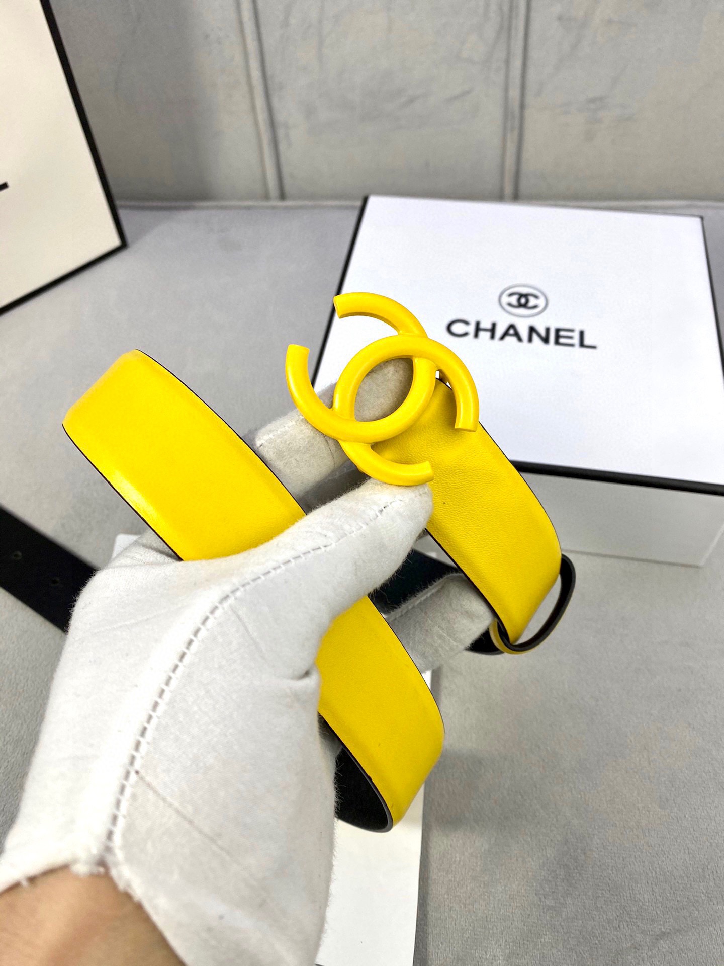 Chanel 高仿 黃色雙C扣皮帶 女士時尚腰帶| 13 Chanel 高仿 黃色雙C扣皮帶 女士時尚腰帶