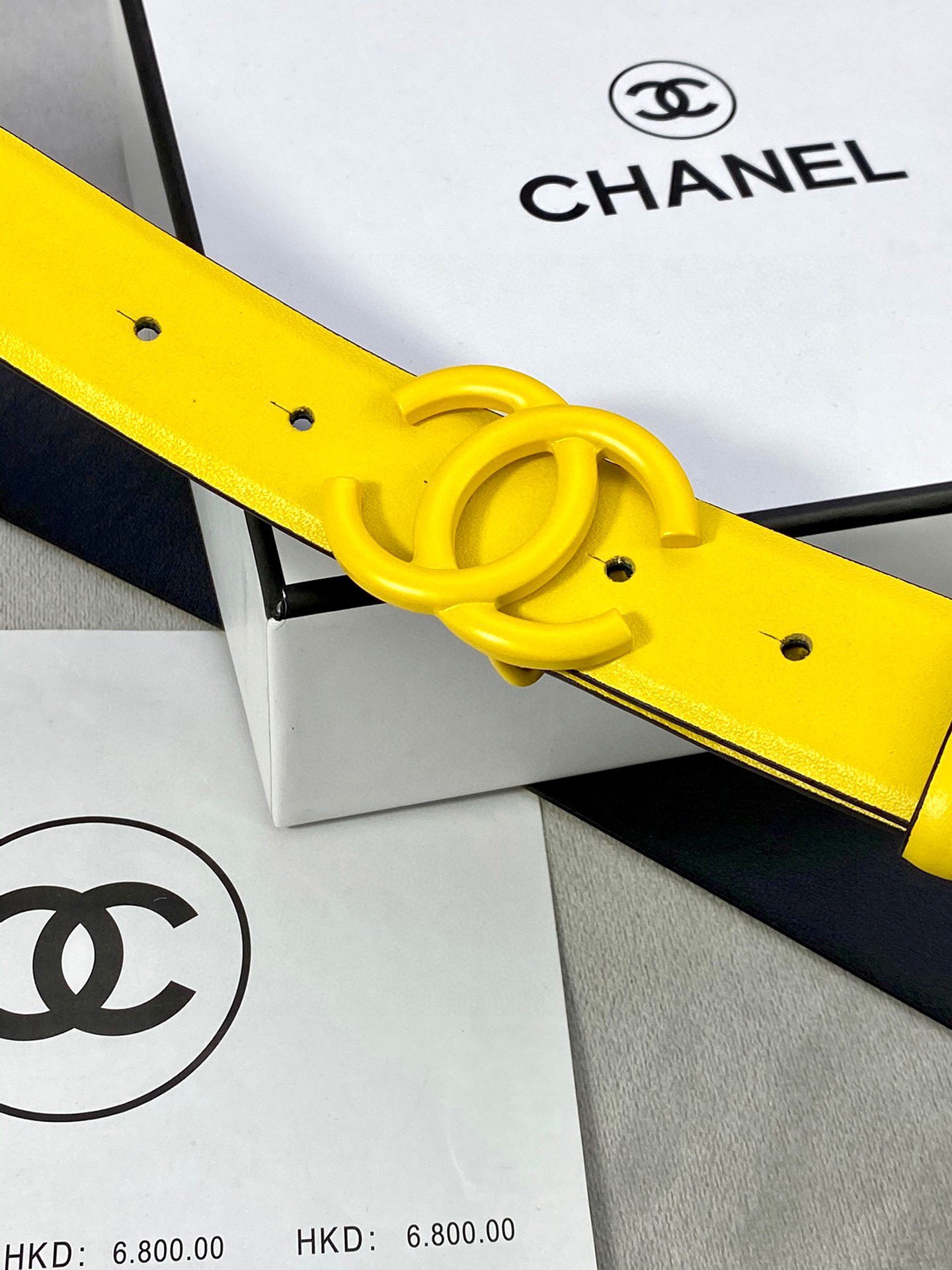 Chanel 高仿 黃色雙C扣皮帶 女士時尚腰帶| 11 Chanel 高仿 黃色雙C扣皮帶 女士時尚腰帶