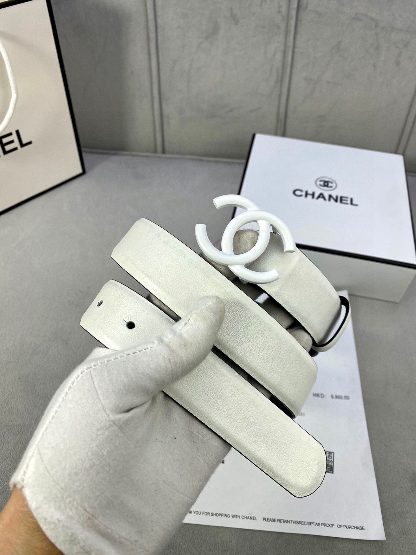 Chanel 高仿 白色雙C扣皮帶 女士百搭腰帶| 9 Chanel 高仿 白色雙C扣皮帶 女士百搭腰帶