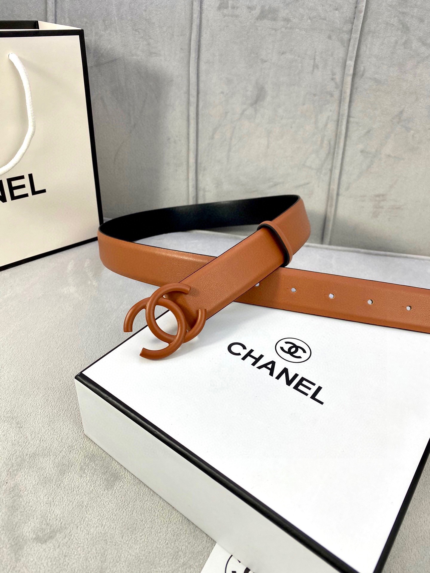 Chanel A貨 棕色雙C扣皮帶 女士時尚百搭腰帶| 12 Chanel A貨 棕色雙C扣皮帶 女士時尚百搭腰帶