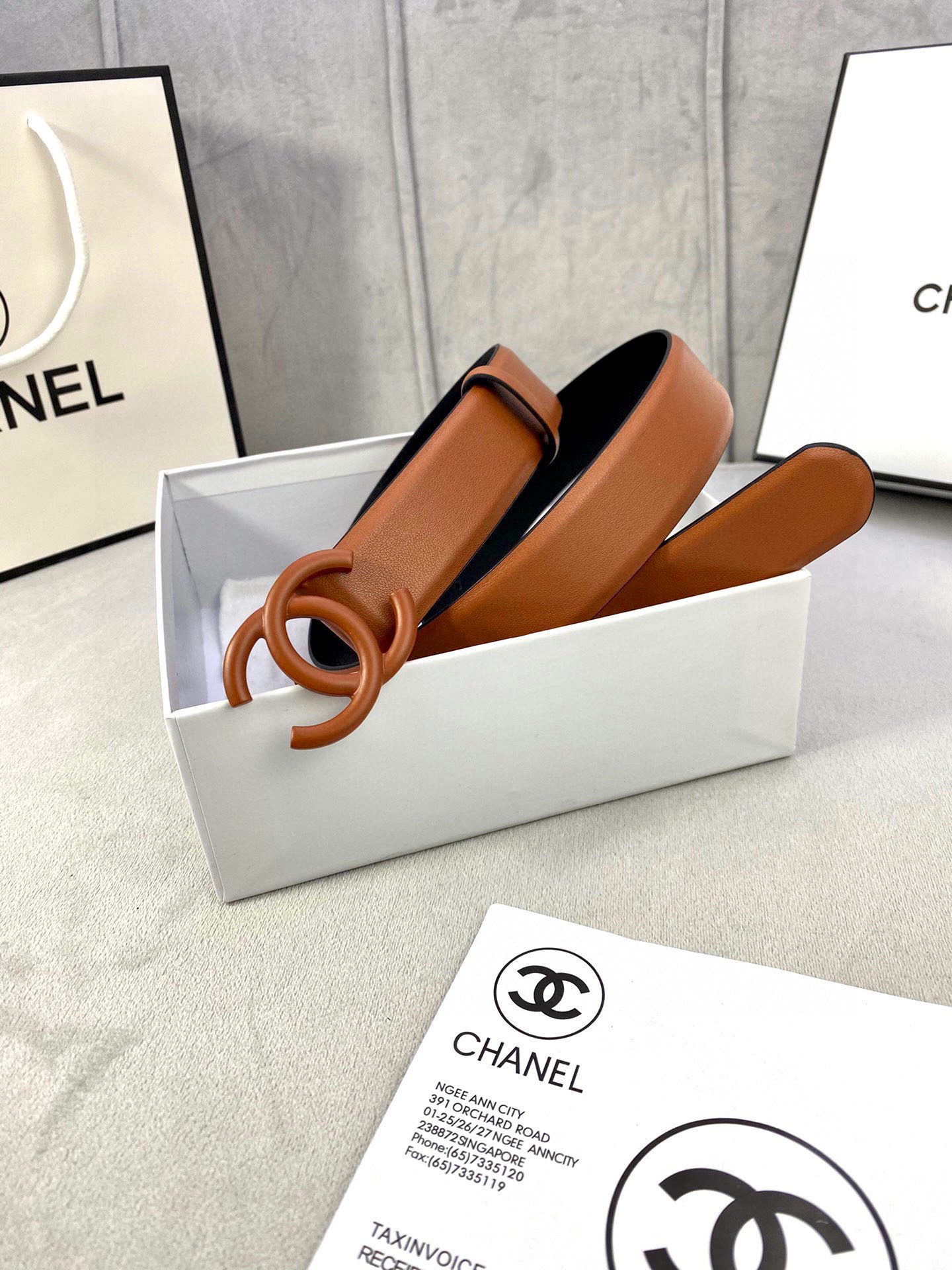 Chanel A貨 棕色雙C扣皮帶 女士時尚百搭腰帶| 10 Chanel A貨 棕色雙C扣皮帶 女士時尚百搭腰帶