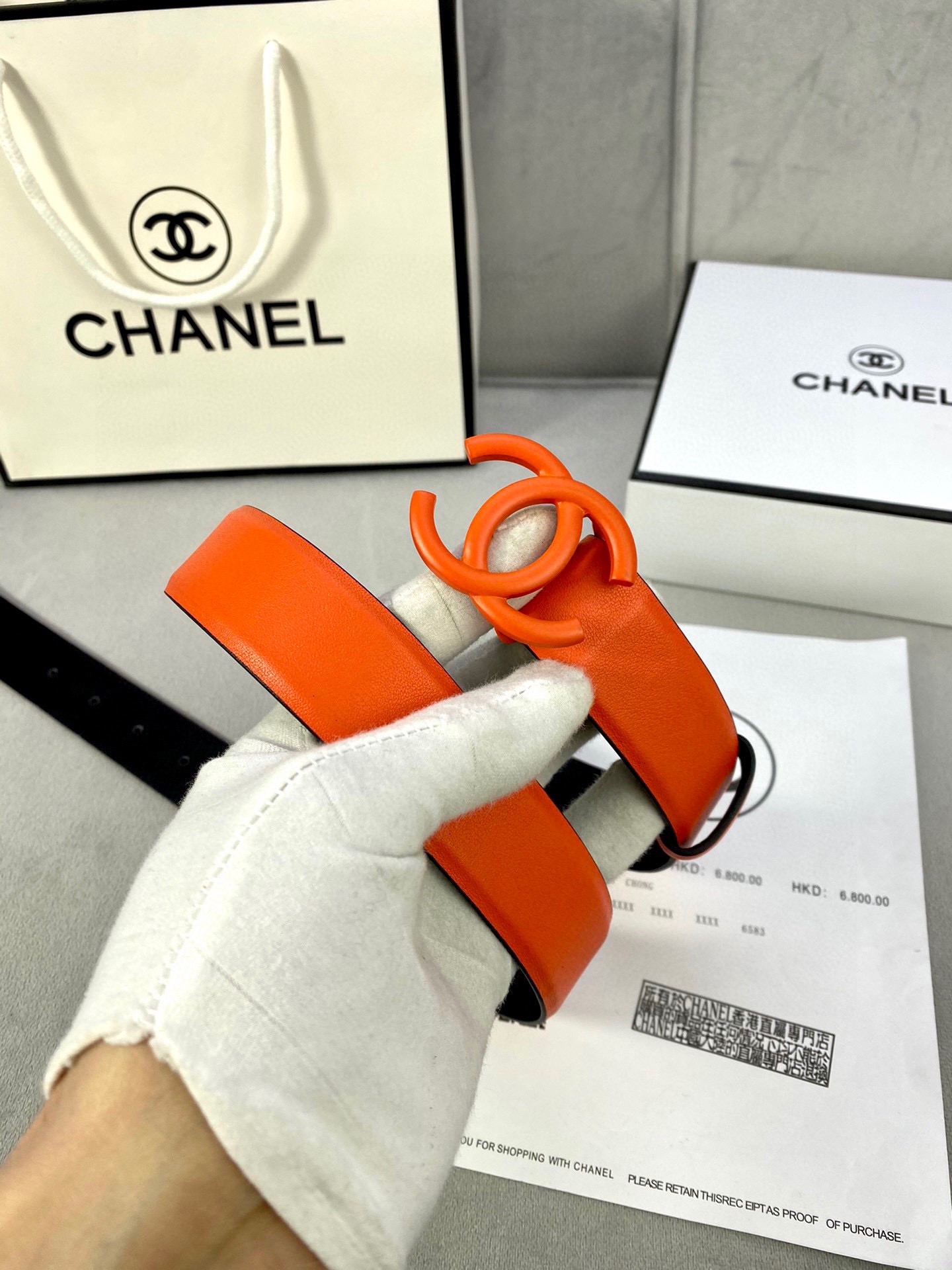 Chanel橙色双C扣女士皮带 高仿小香风时尚百搭腰带| 12 Chanel橙色双C扣女士皮带 高仿小香风时尚百搭腰带
