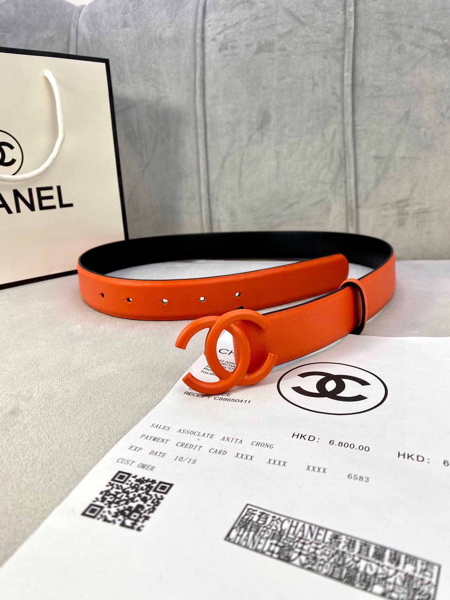 Chanel橙色双C扣女士皮带 高仿小香风时尚百搭腰带| 11 Chanel橙色双C扣女士皮带 高仿小香风时尚百搭腰带