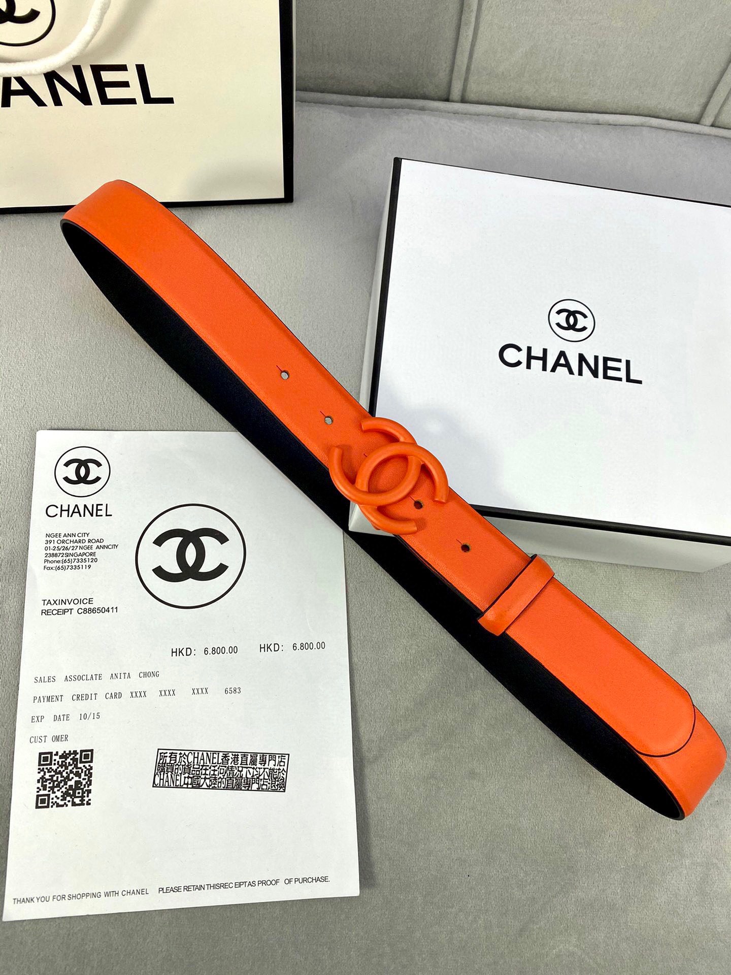 Chanel橙色双C扣女士皮带 高仿小香风时尚百搭腰带| 10 Chanel橙色双C扣女士皮带 高仿小香风时尚百搭腰带