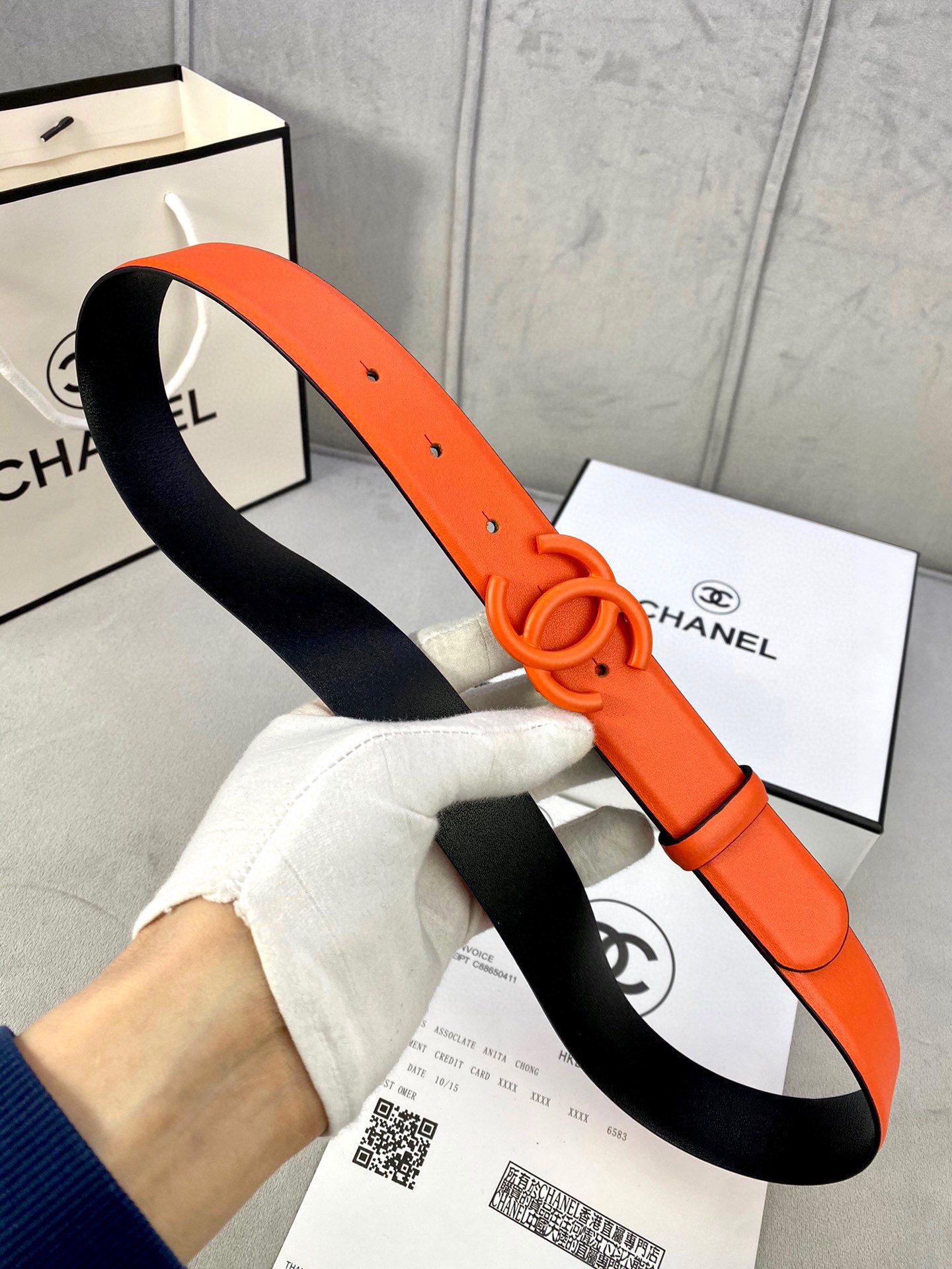 Chanel橙色双C扣女士皮带 高仿小香风时尚百搭腰带| 7 Chanel橙色双C扣女士皮带 高仿小香风时尚百搭腰带