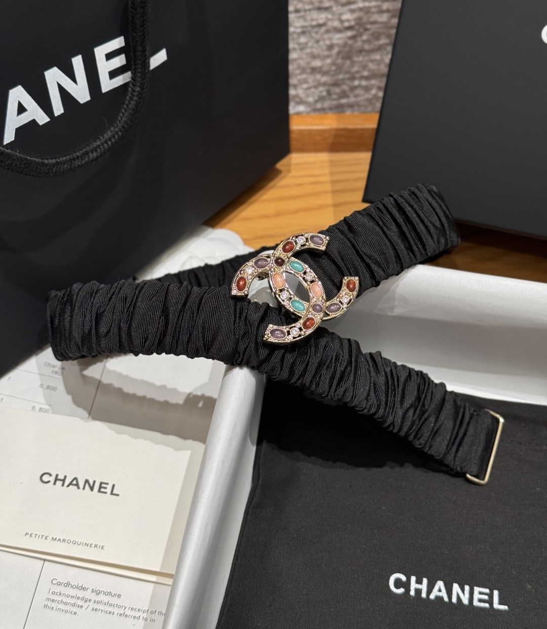 Chanel黑色彩寶雙C扣彈力女士腰帶 高仿小香風時尚皮帶| 12 Chanel黑色彩寶雙C扣彈力女士腰帶 高仿小香風時尚皮帶