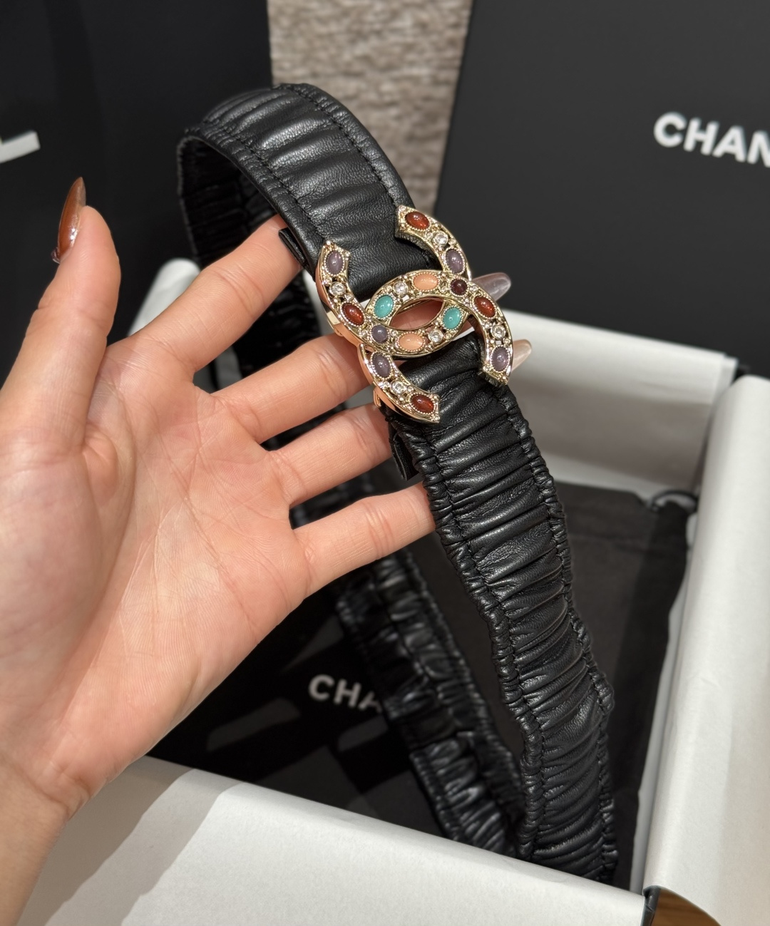 Chanel彩寶雙C扣彈力女士腰帶 高仿小香風時尚皮帶| 12 Chanel彩寶雙C扣彈力女士腰帶 高仿小香風時尚皮帶