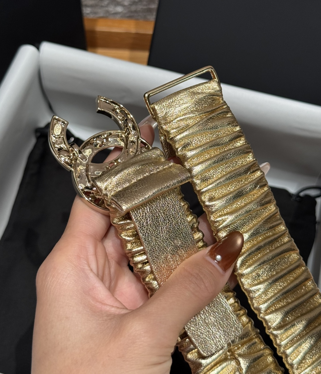 Chanel金色彩寶雙C扣女士腰帶 原單小香風彈力皮帶| 10 Chanel金色彩寶雙C扣女士腰帶 原單小香風彈力皮帶