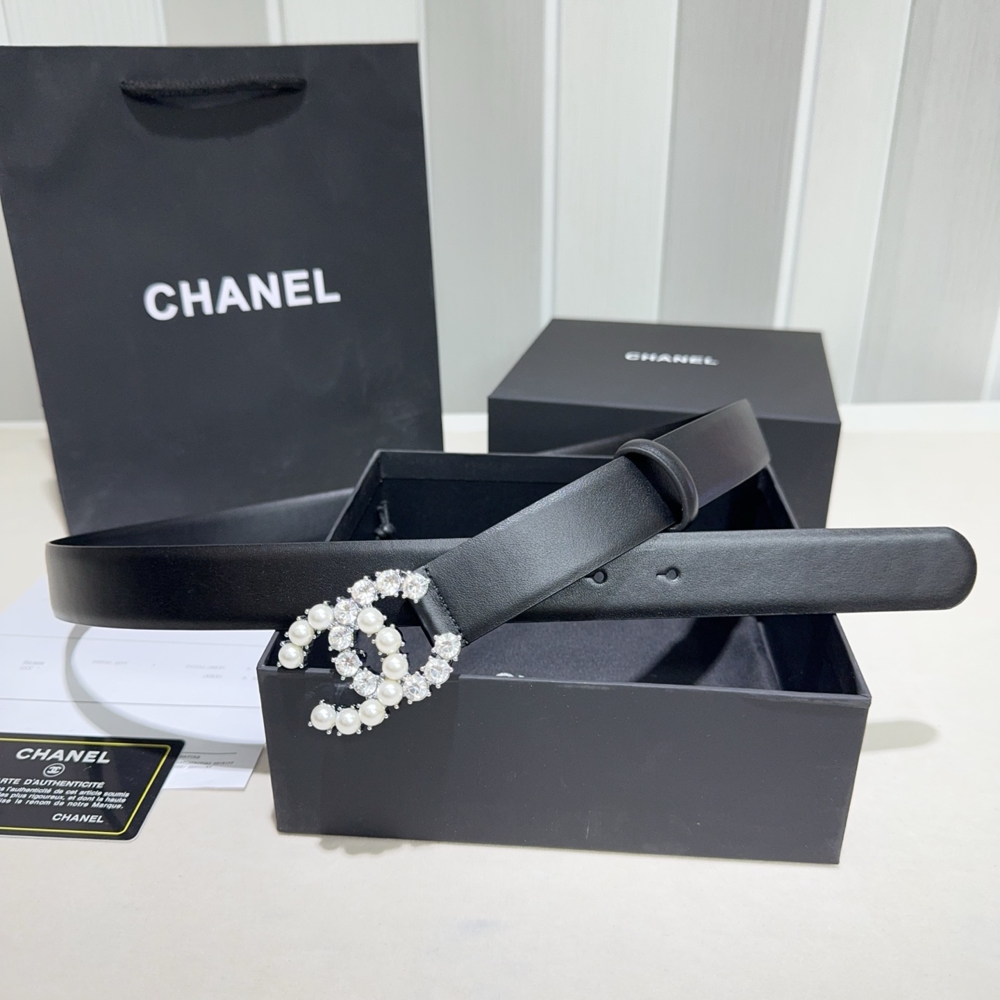 CHANEL 高仿 女款 珍珠雙C水鑽皮帶 氣質百搭時尚腰帶| 10 CHANEL 高仿 女款 珍珠雙C水鑽皮帶 氣質百搭時尚腰帶