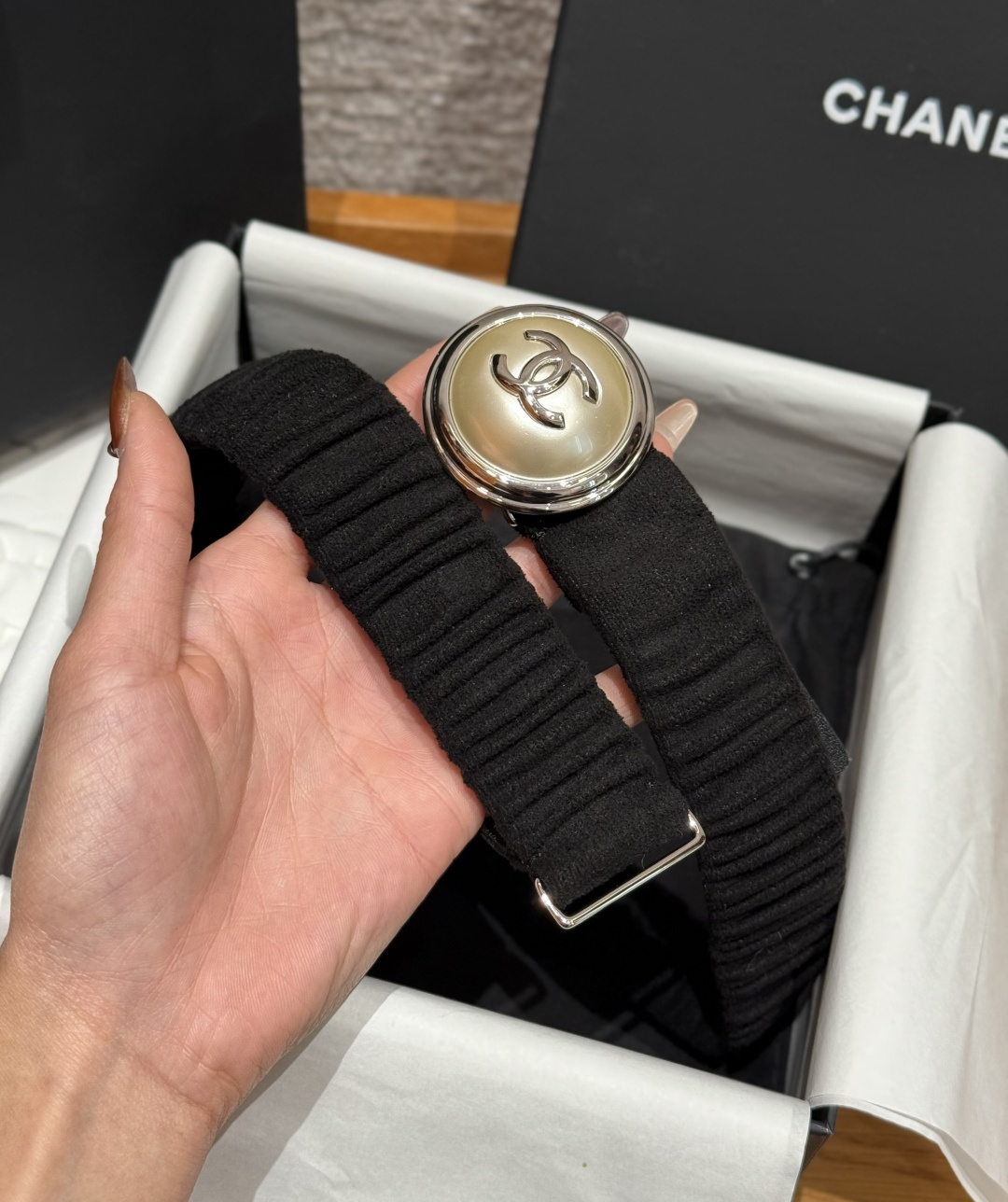 CHANEL 高仿 女款 黑色雙C彈力皮帶 時尚百搭腰帶| 10 CHANEL 高仿 女款 黑色雙C彈力皮帶 時尚百搭腰帶