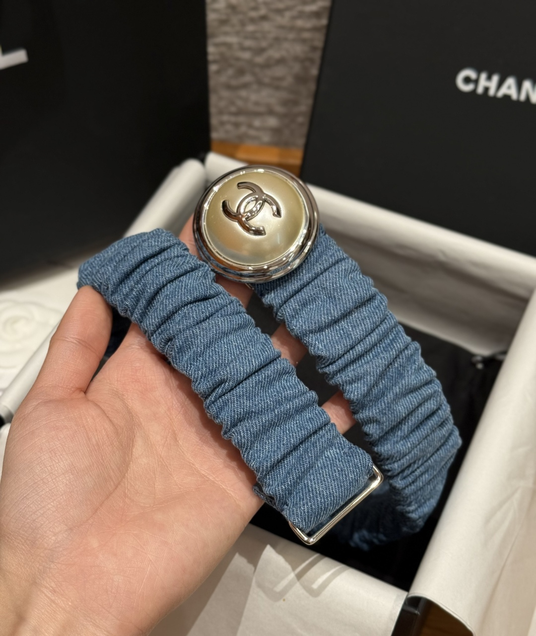 CHANEL A貨 女款 牛仔雙C彈力皮帶 時尚休閒腰帶| 13 CHANEL A貨 女款 牛仔雙C彈力皮帶 時尚休閒腰帶