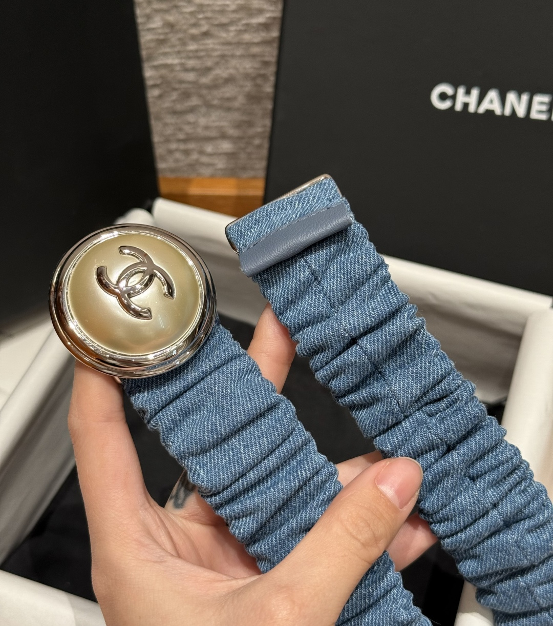 CHANEL A貨 女款 牛仔雙C彈力皮帶 時尚休閒腰帶| 10 CHANEL A貨 女款 牛仔雙C彈力皮帶 時尚休閒腰帶