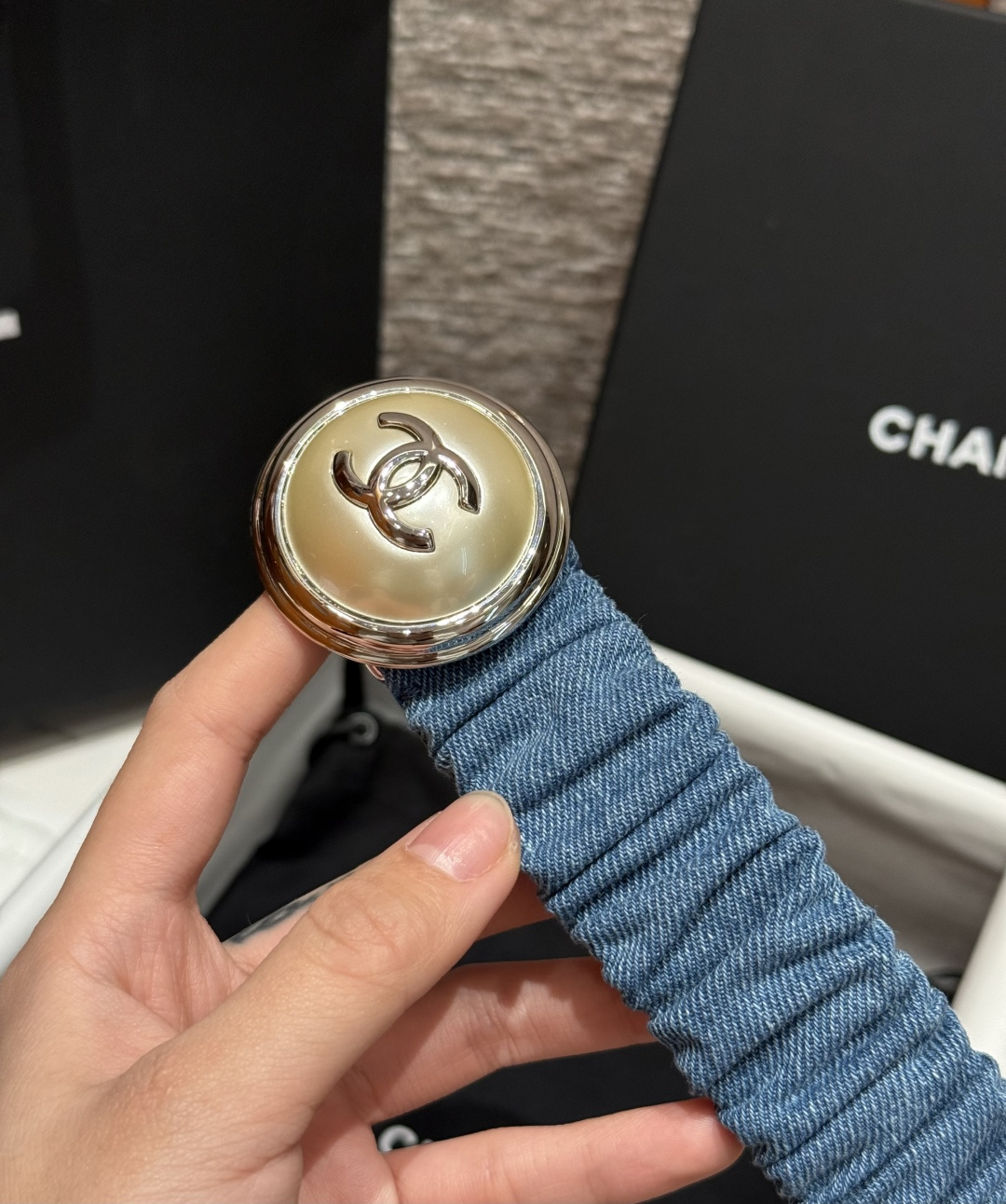 CHANEL A貨 女款 牛仔雙C彈力皮帶 時尚休閒腰帶| 9 CHANEL A貨 女款 牛仔雙C彈力皮帶 時尚休閒腰帶
