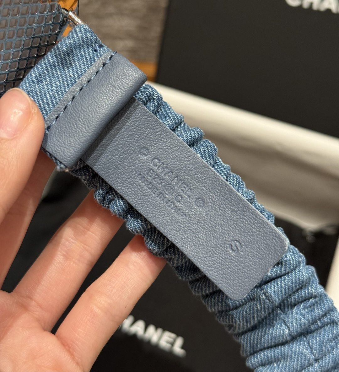 CHANEL A貨 女款 牛仔雙C彈力皮帶 時尚休閒腰帶| 7 CHANEL A貨 女款 牛仔雙C彈力皮帶 時尚休閒腰帶
