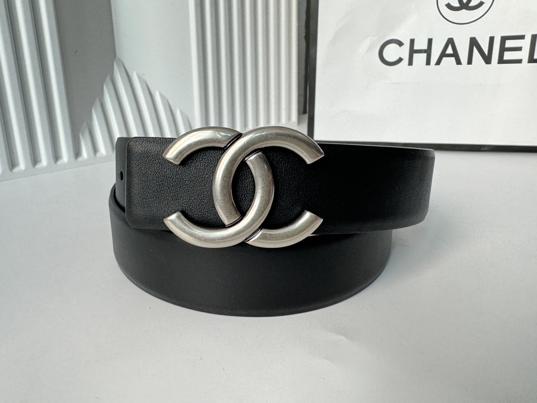 CHANEL 原單 女款 雙C牛皮皮帶 黑色經典百搭腰帶| 11 CHANEL 原單 女款 雙C牛皮皮帶 黑色經典百搭腰帶
