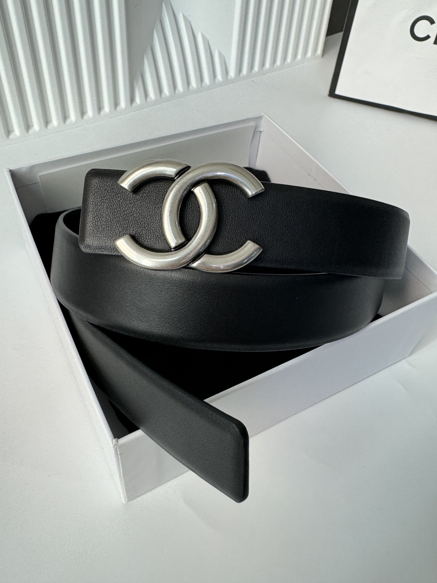CHANEL 原單 女款 雙C牛皮皮帶 黑色經典百搭腰帶| 9 CHANEL 原單 女款 雙C牛皮皮帶 黑色經典百搭腰帶