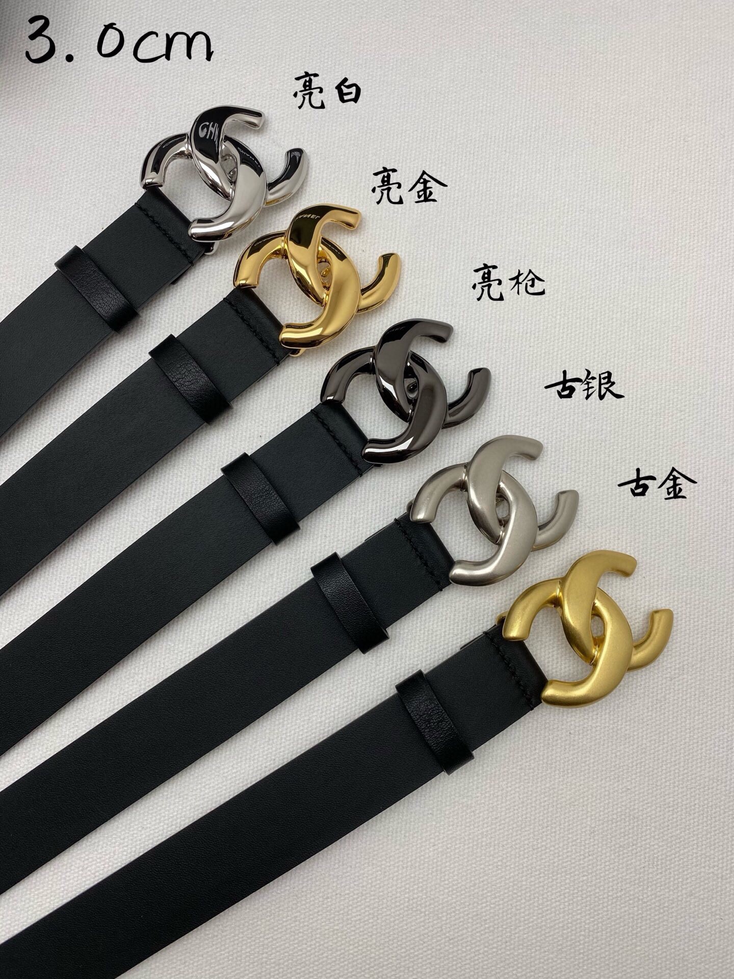 CHANEL 高仿 女款 3.0cm雙C扣皮帶 黑色百搭精品腰帶| 6 CHANEL 高仿 女款 3.0cm雙C扣皮帶 黑色百搭精品腰帶