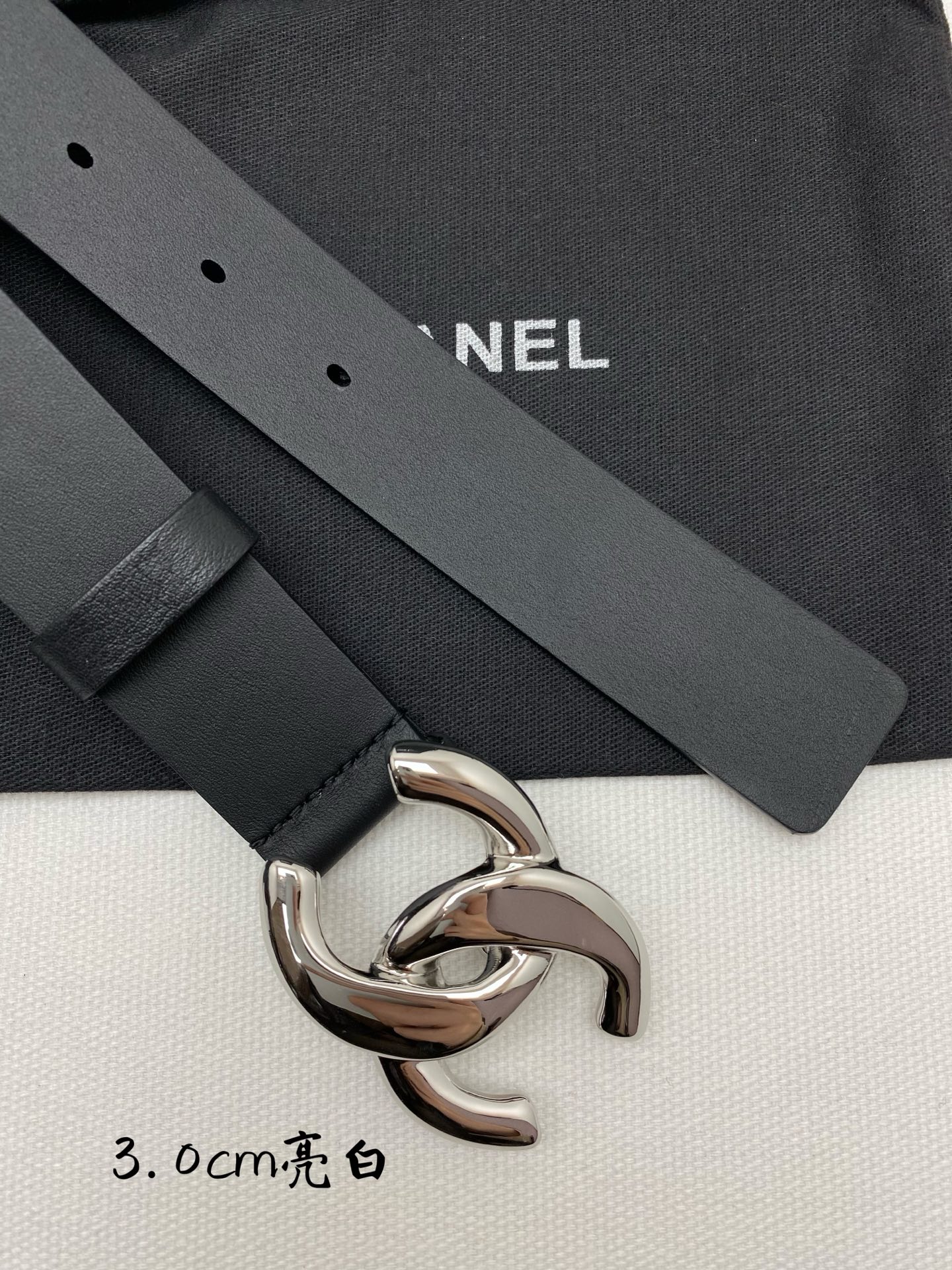 CHANEL 高仿 女款 3.0cm雙C扣皮帶 黑色百搭精品腰帶| 7 CHANEL 高仿 女款 3.0cm雙C扣皮帶 黑色百搭精品腰帶
