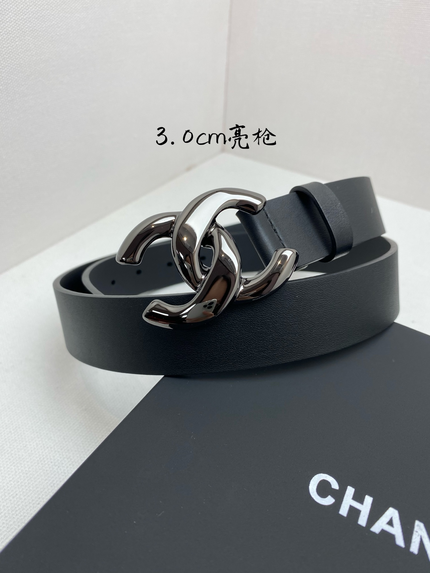 CHANEL 高仿女款 3.0cm雙C扣黑色牛皮腰帶 百搭時尚皮帶| 11 CHANEL 高仿女款 3.0cm雙C扣黑色牛皮腰帶 百搭時尚皮帶
