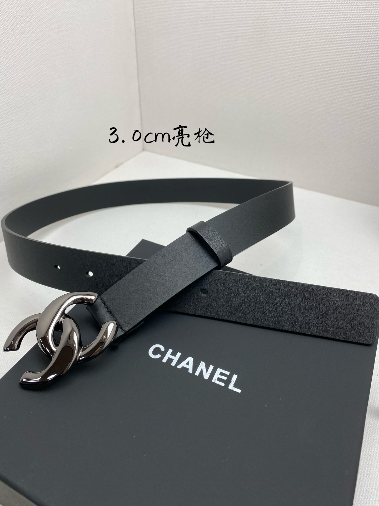 CHANEL 高仿女款 3.0cm雙C扣黑色牛皮腰帶 百搭時尚皮帶| 9 CHANEL 高仿女款 3.0cm雙C扣黑色牛皮腰帶 百搭時尚皮帶