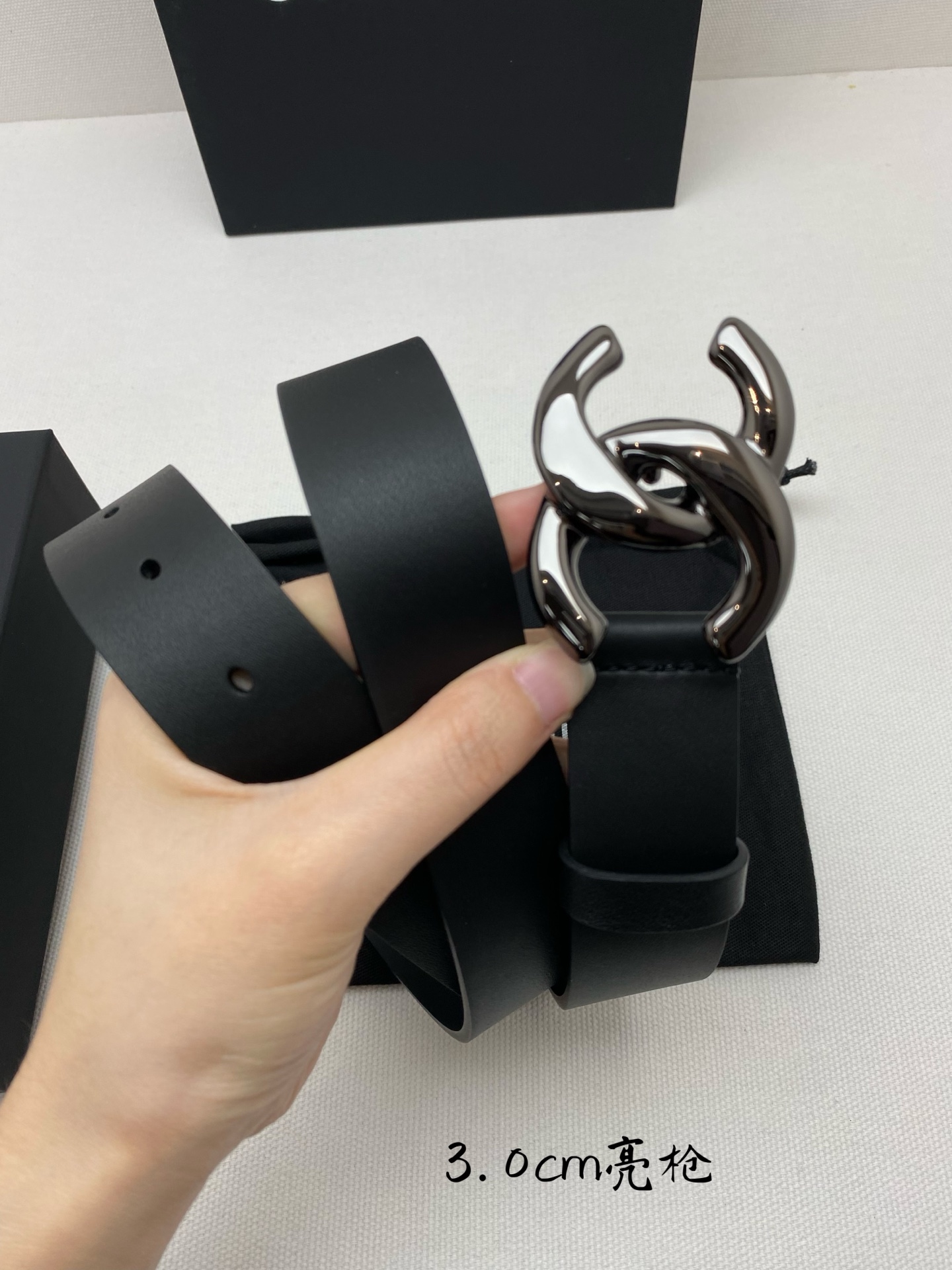 CHANEL 高仿女款 3.0cm雙C扣黑色牛皮腰帶 百搭時尚皮帶| 8 CHANEL 高仿女款 3.0cm雙C扣黑色牛皮腰帶 百搭時尚皮帶