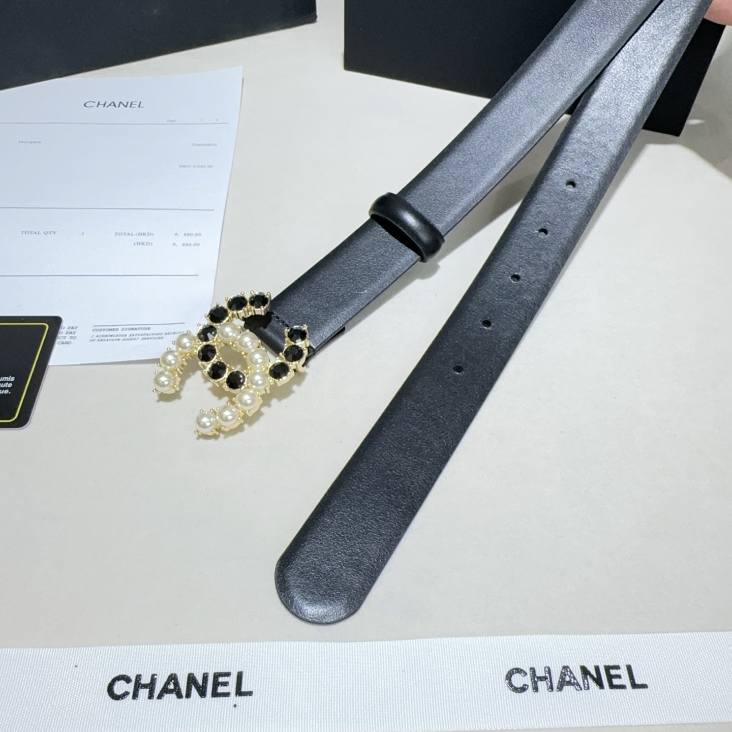CHANEL高仿 女款 珍珠雙C扣牛皮皮帶 氣質百搭腰帶| 9 CHANEL高仿 女款 珍珠雙C扣牛皮皮帶 氣質百搭腰帶
