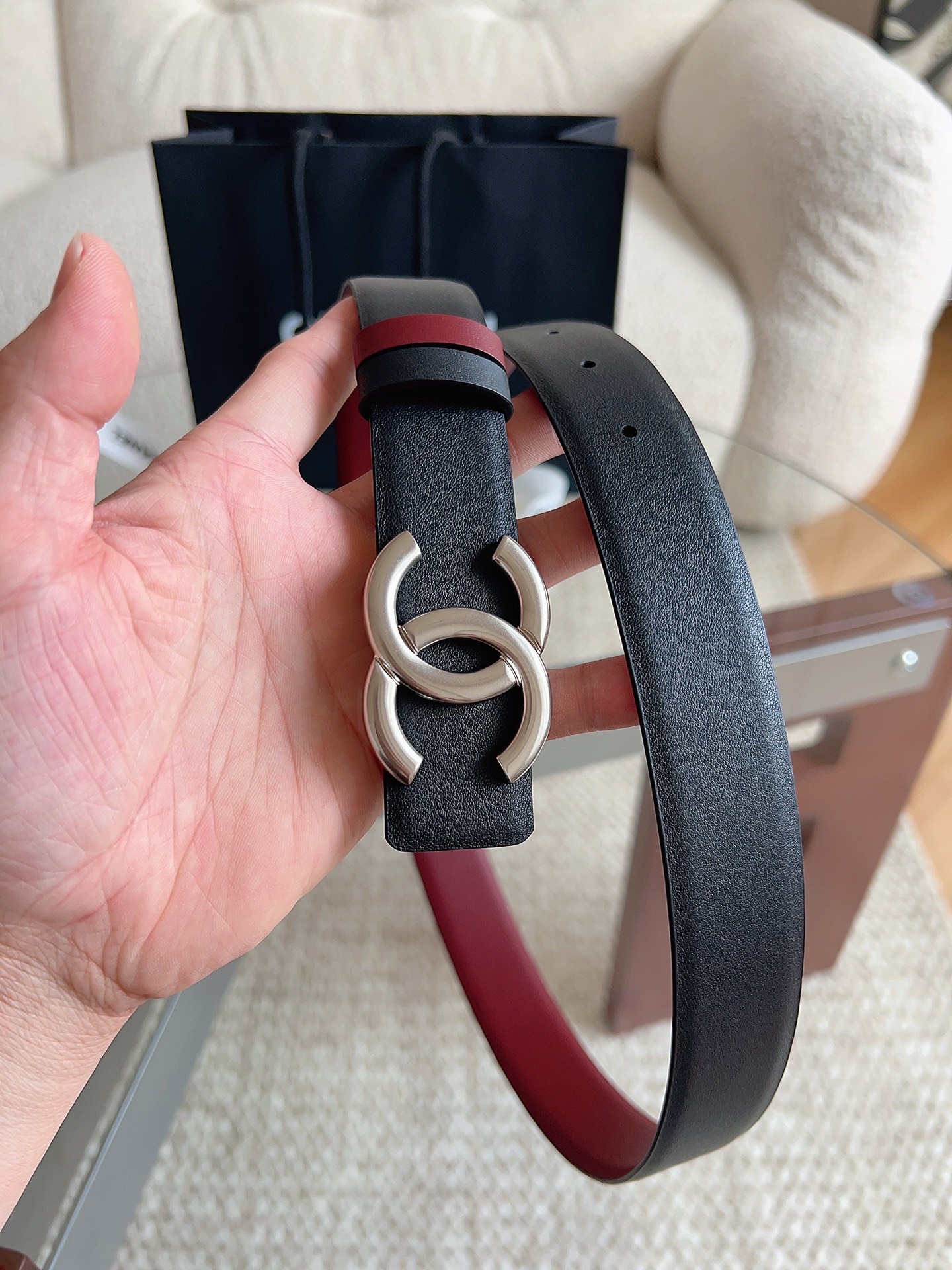CHANEL 高仿 女款 雙C扣牛皮皮帶 高級感腰帶| 13 CHANEL 高仿 女款 雙C扣牛皮皮帶 高級感腰帶