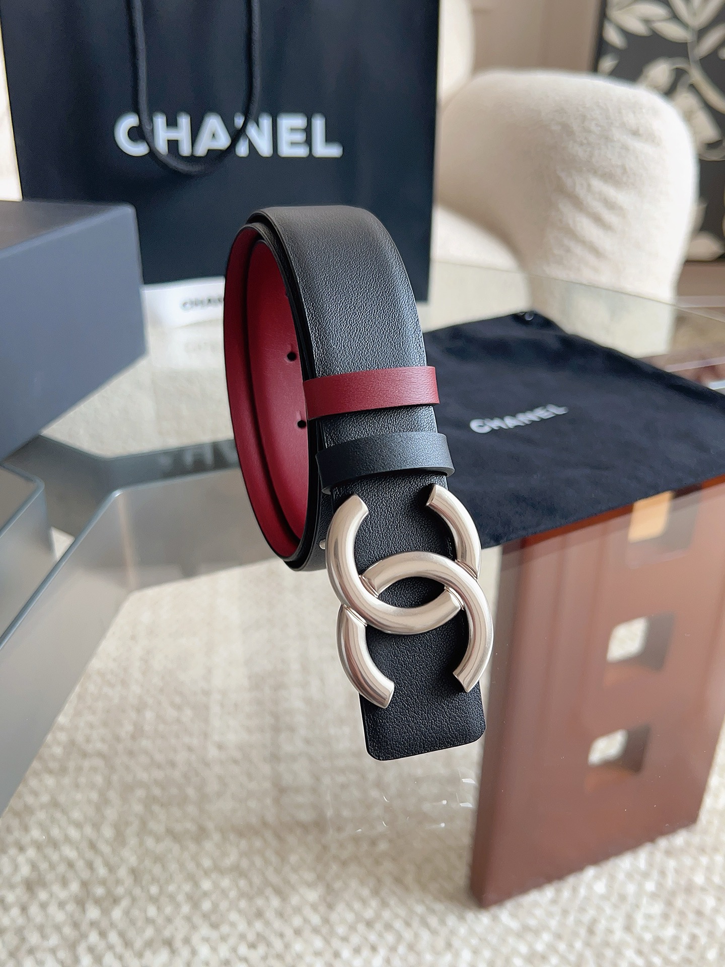 CHANEL 高仿 女款 雙C扣牛皮皮帶 高級感腰帶| 11 CHANEL 高仿 女款 雙C扣牛皮皮帶 高級感腰帶