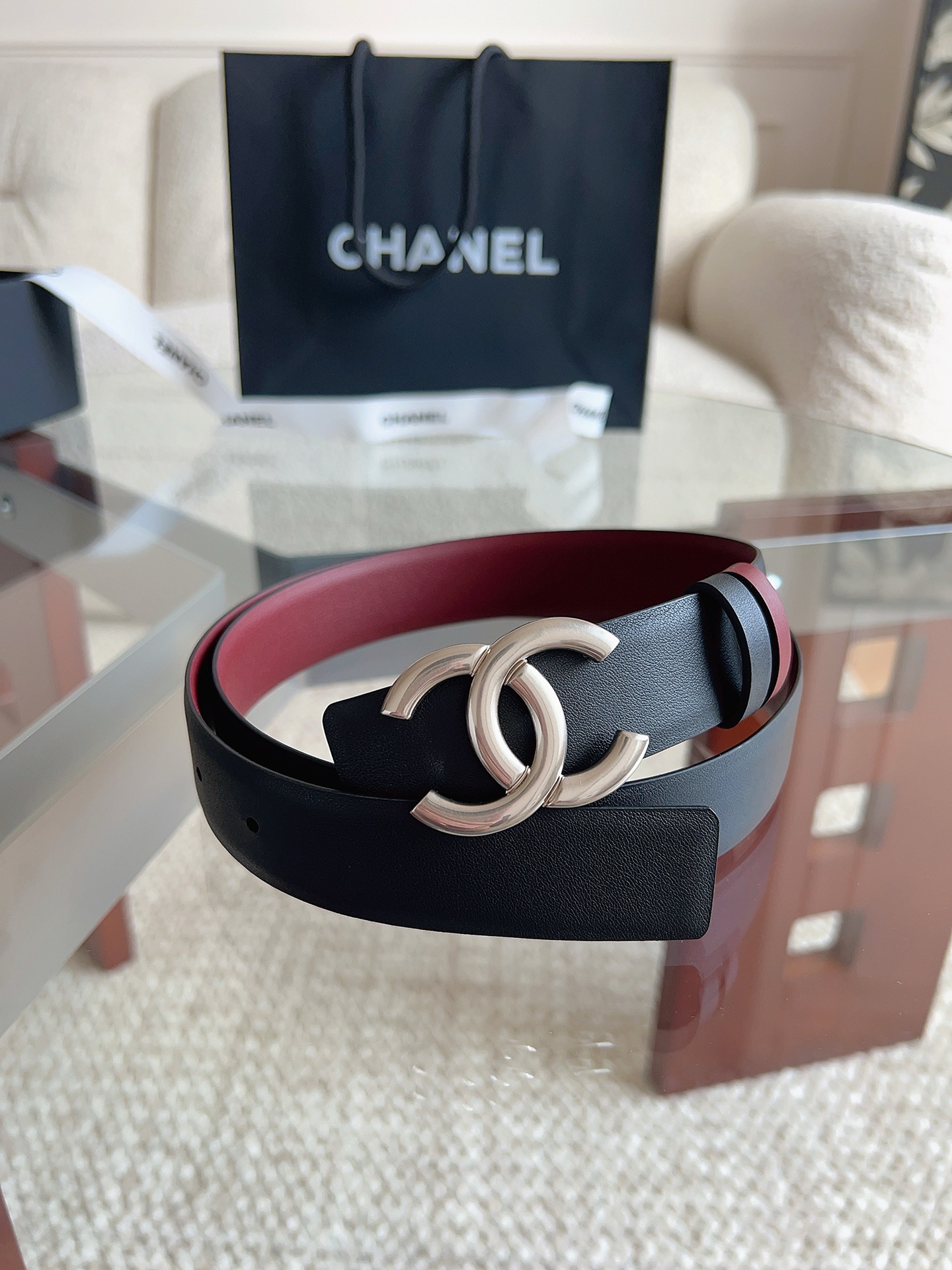CHANEL 高仿 女款 雙C扣牛皮皮帶 高級感腰帶| 10 CHANEL 高仿 女款 雙C扣牛皮皮帶 高級感腰帶