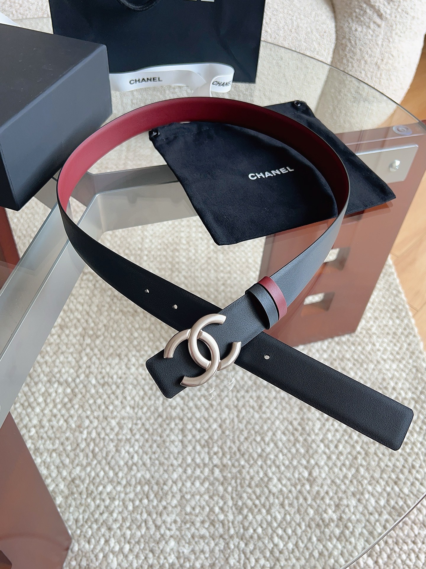 CHANEL 高仿 女款 雙C扣牛皮皮帶 高級感腰帶| 7 CHANEL 高仿 女款 雙C扣牛皮皮帶 高級感腰帶