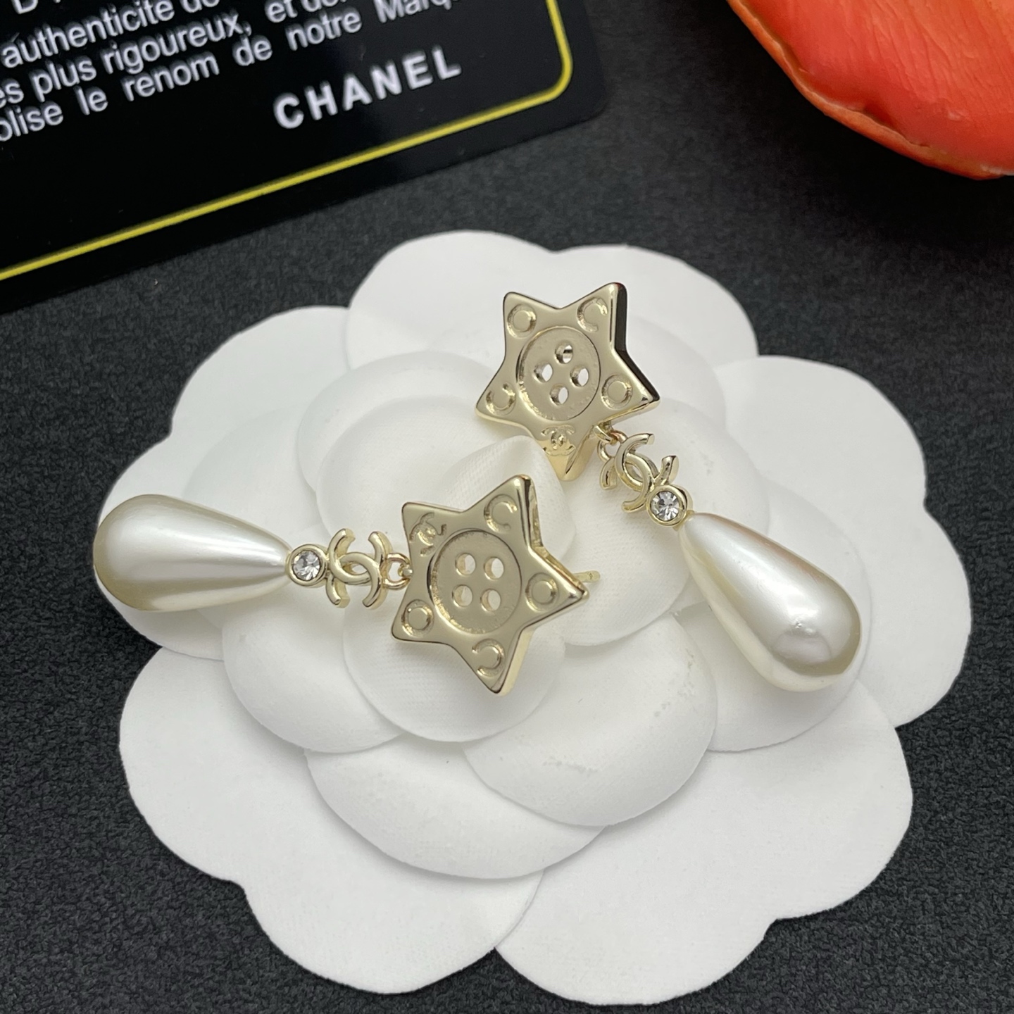CHANEL 高仿五角星珍珠耳環 金色可愛吊墜款| 10 CHANEL 高仿五角星珍珠耳環 金色可愛吊墜款