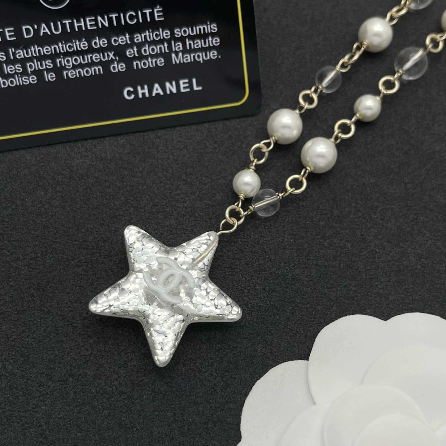 Chanel 一比一金色星星珍珠串鍊項鍊|柔亮珍珠與透明珠設計| 12 Chanel 一比一金色星星珍珠串鍊項鍊|柔亮珍珠與透明珠設計