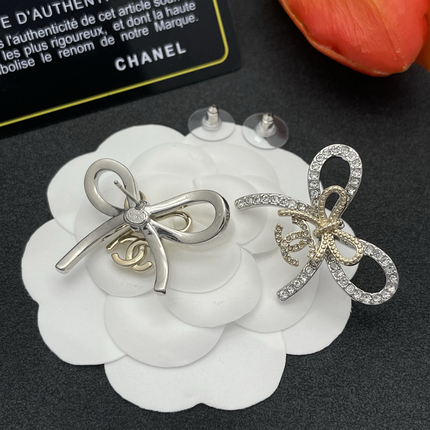 Chanel 蝴蝶結水鑽耳環 一比一 金色精品風 小香風氣質耳飾| 9 Chanel 蝴蝶結水鑽耳環 一比一 金色精品風 小香風氣質耳飾