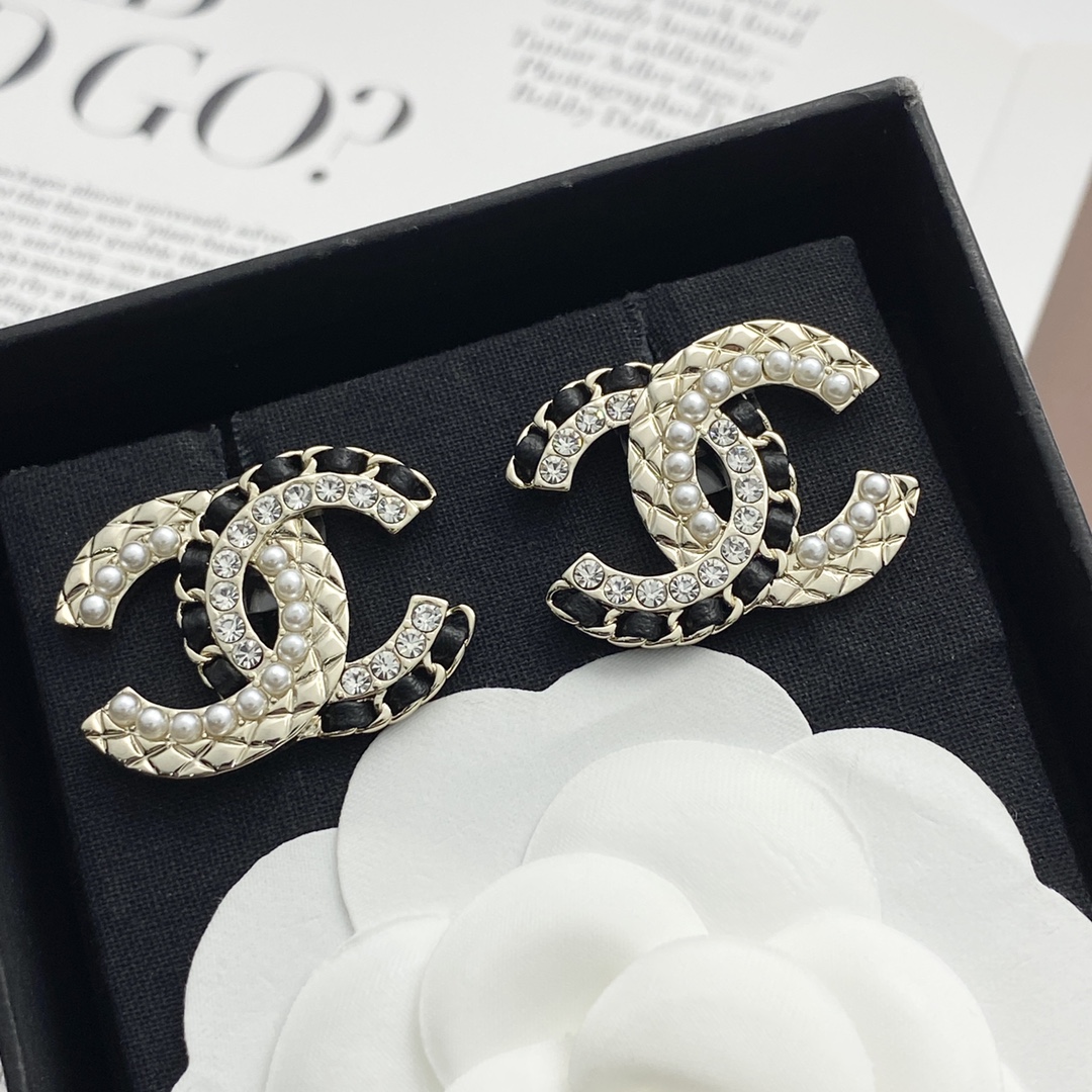 Chanel 高仿 女款 雙C珍珠編織耳環 高級復古風| 9 Chanel 高仿 女款 雙C珍珠編織耳環 高級復古風