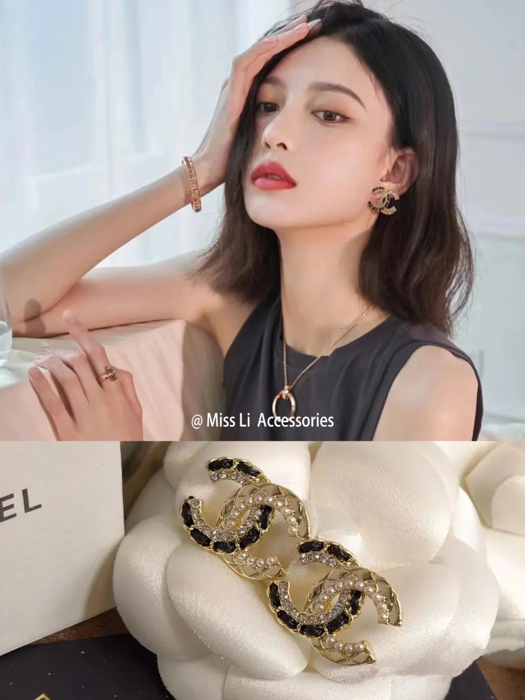 Chanel 高仿 女款 雙C珍珠編織耳環 高級復古風| 14 Chanel 高仿 女款 雙C珍珠編織耳環 高級復古風