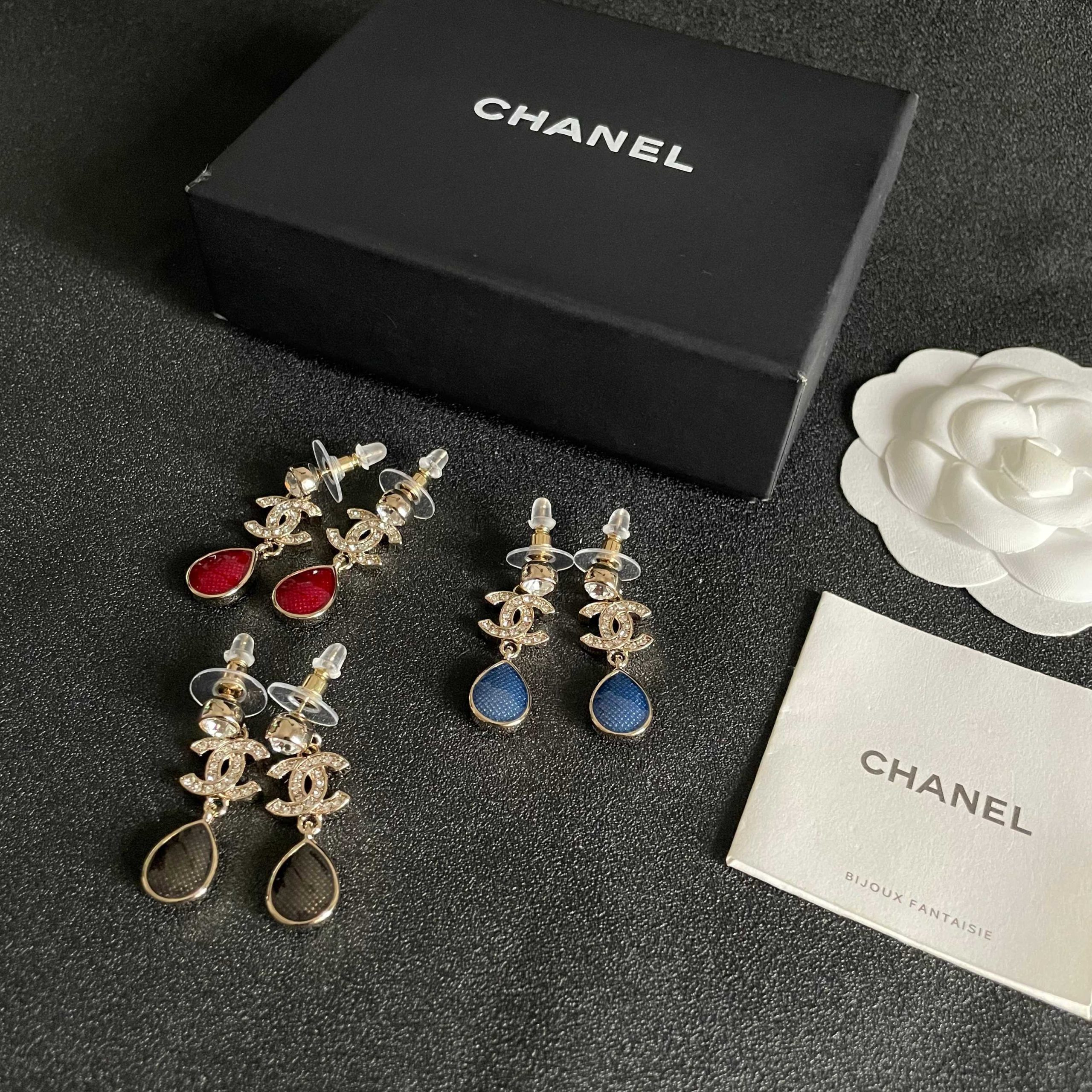 Chanel 一比一 女款 紅色水滴耳環 經典雙C設計 氣質款| 15 Chanel 一比一 女款 紅色水滴耳環 經典雙C設計 氣質款