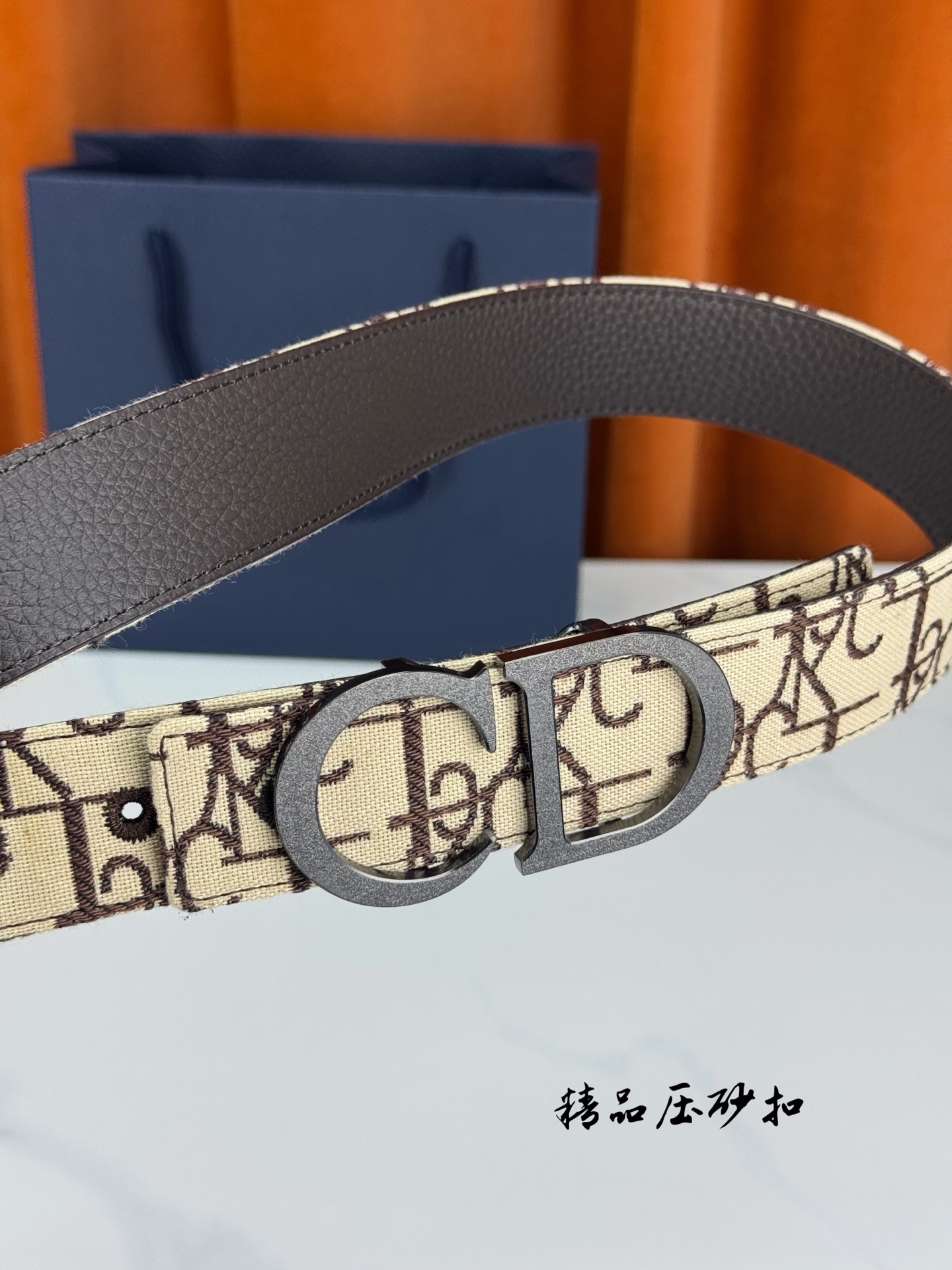 Dior 高仿 男款 CD老花帆布皮帶 經典Logo扣頭 百搭商務風| 11 Dior 高仿 男款 CD老花帆布皮帶 經典Logo扣頭 百搭商務風