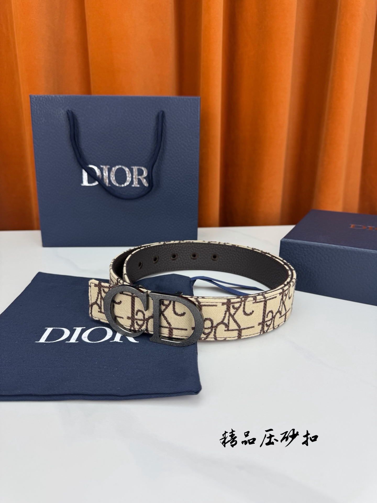 Dior 高仿 男款 CD老花帆布皮帶 經典Logo扣頭 百搭商務風| 9 Dior 高仿 男款 CD老花帆布皮帶 經典Logo扣頭 百搭商務風