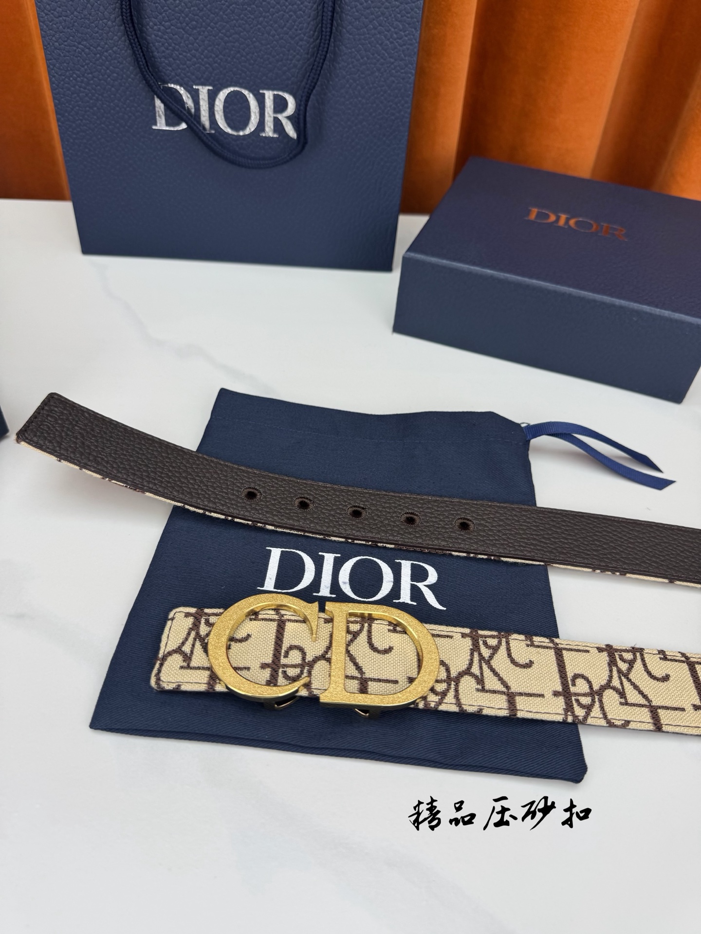 Dior 一比一 男款 CD老花帆布皮帶 金色Logo扣 精品商務款| 7 Dior 一比一 男款 CD老花帆布皮帶 金色Logo扣 精品商務款