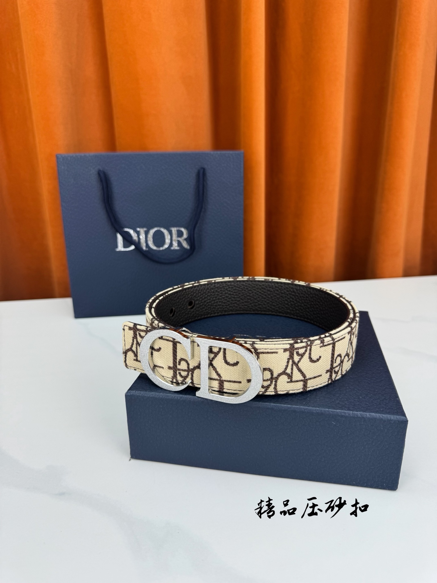 Dior 原單 男款 CD老花腰帶 銀色扣頭 經典精品腰帶| 9 Dior 原單 男款 CD老花腰帶 銀色扣頭 經典精品腰帶