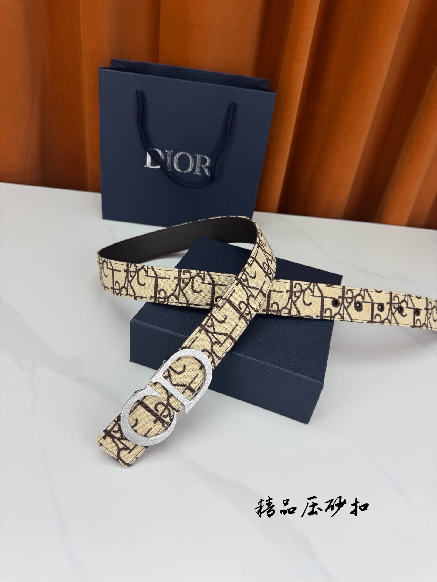 Dior 原單 男款 CD老花腰帶 銀色扣頭 經典精品腰帶| 8 Dior 原單 男款 CD老花腰帶 銀色扣頭 經典精品腰帶