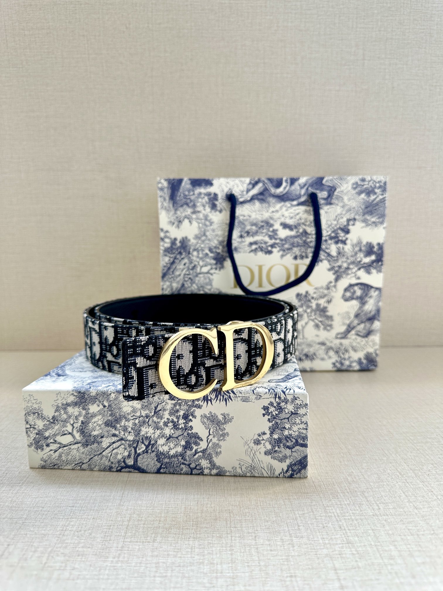 Dior 原單 男款 CD Oblique老花帆布皮帶 金色扣 精品腰帶| 10 Dior 原單 男款 CD Oblique老花帆布皮帶 金色扣 精品腰帶