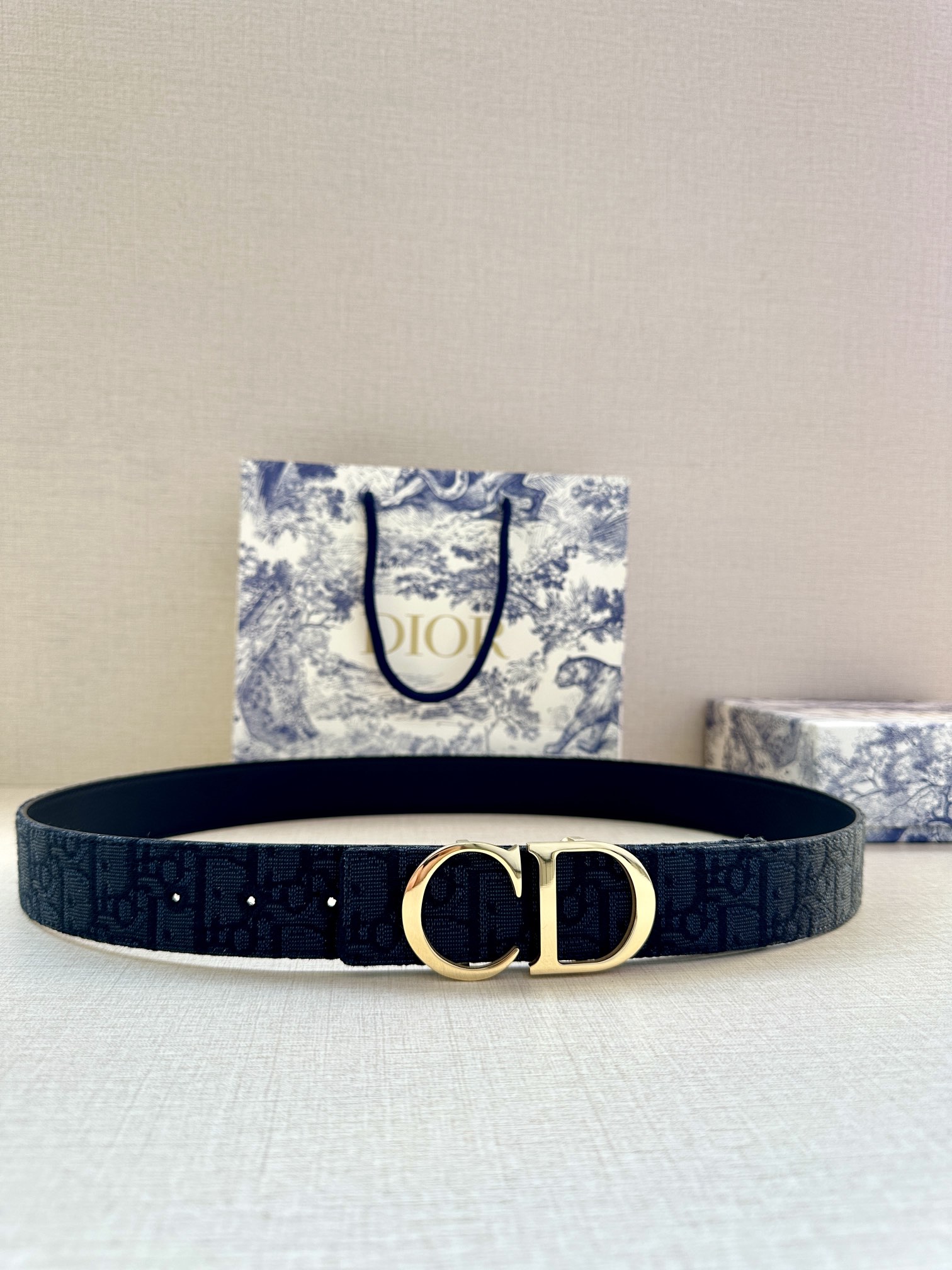 Dior 原單 男款 Oblique老花帆布皮帶 金色CD扣 精品商務款| 6 Dior 原單 男款 Oblique老花帆布皮帶 金色CD扣 精品商務款