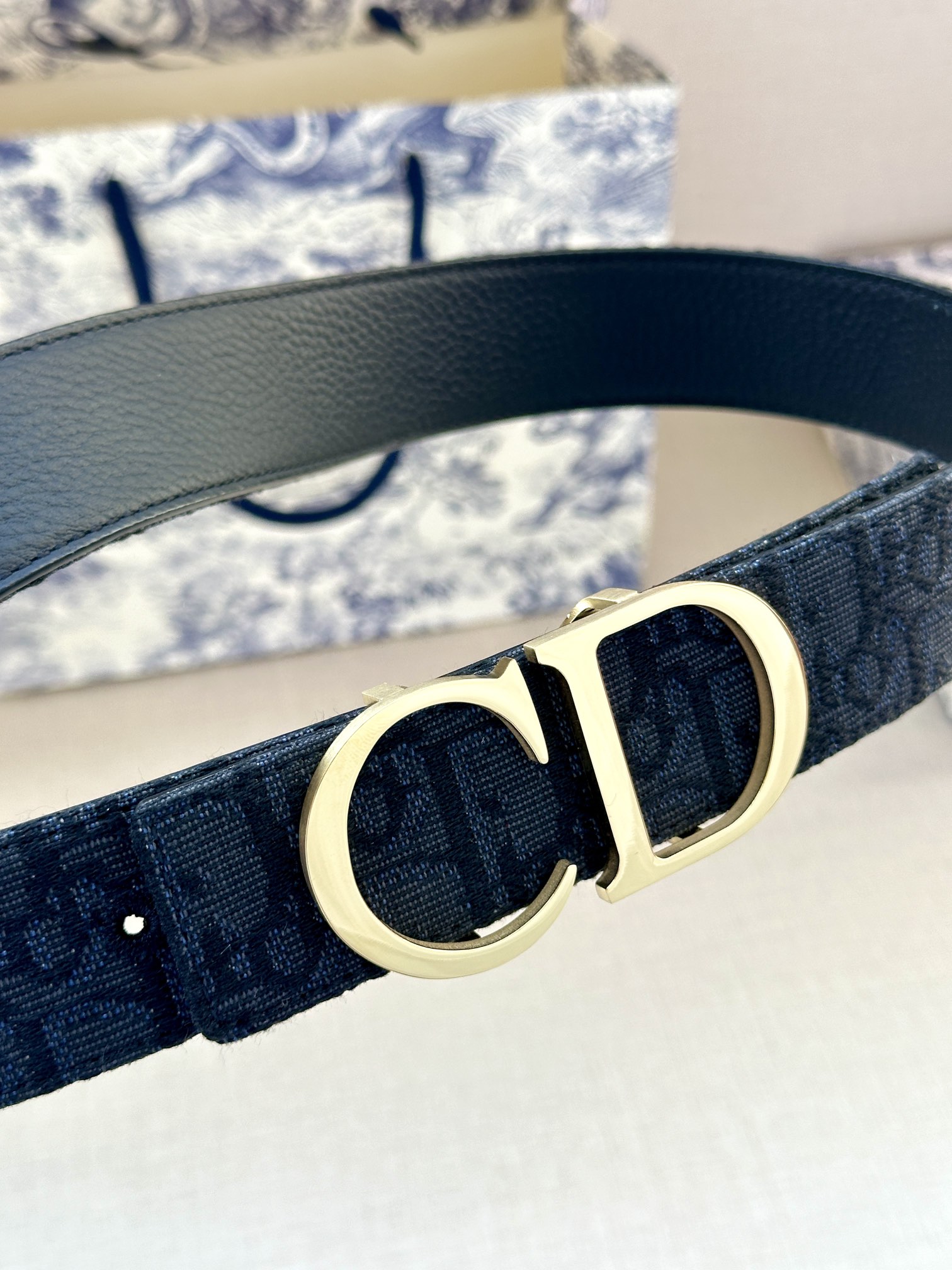 Dior 原單 男款 Oblique老花帆布皮帶 金色CD扣 精品商務款| 13 Dior 原單 男款 Oblique老花帆布皮帶 金色CD扣 精品商務款