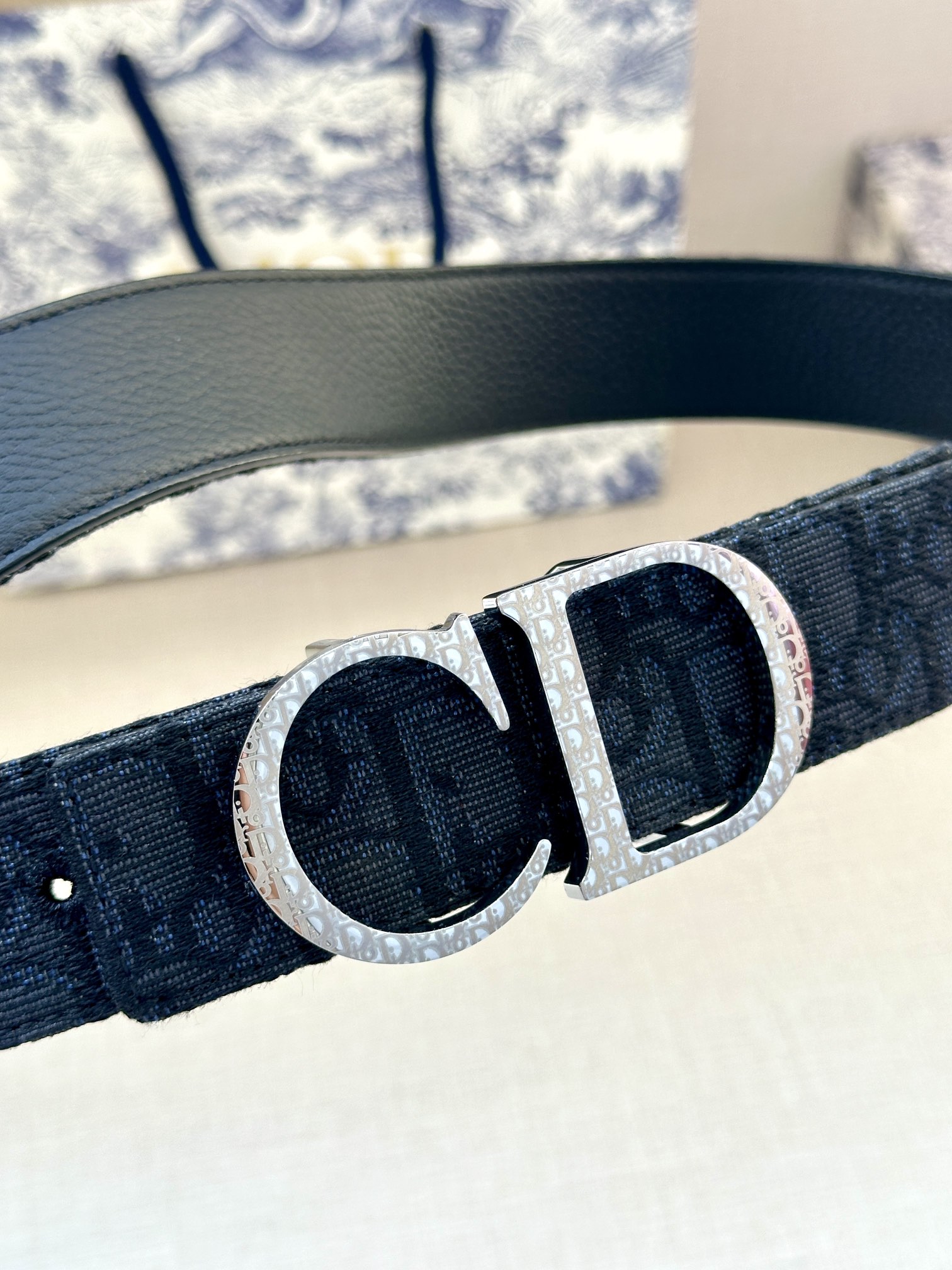 Dior 一比一 男款 Oblique老花皮帶 黑色CD扣 精品潮流款| 13 Dior 一比一 男款 Oblique老花皮帶 黑色CD扣 精品潮流款