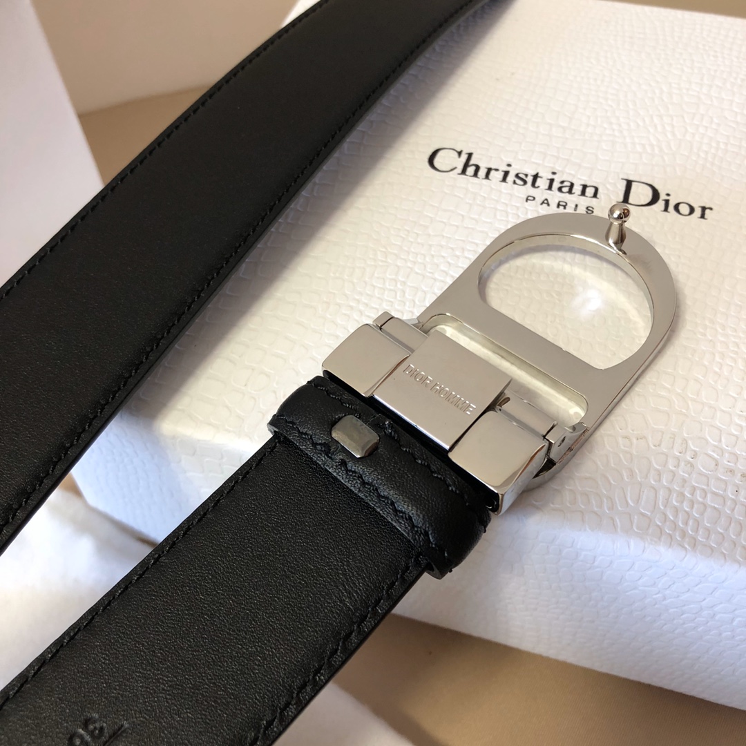 Dior 高仿 男款 Oblique老花帆布皮帶 黑色CD扣 潮流百搭款| 7 Dior 高仿 男款 Oblique老花帆布皮帶 黑色CD扣 潮流百搭款